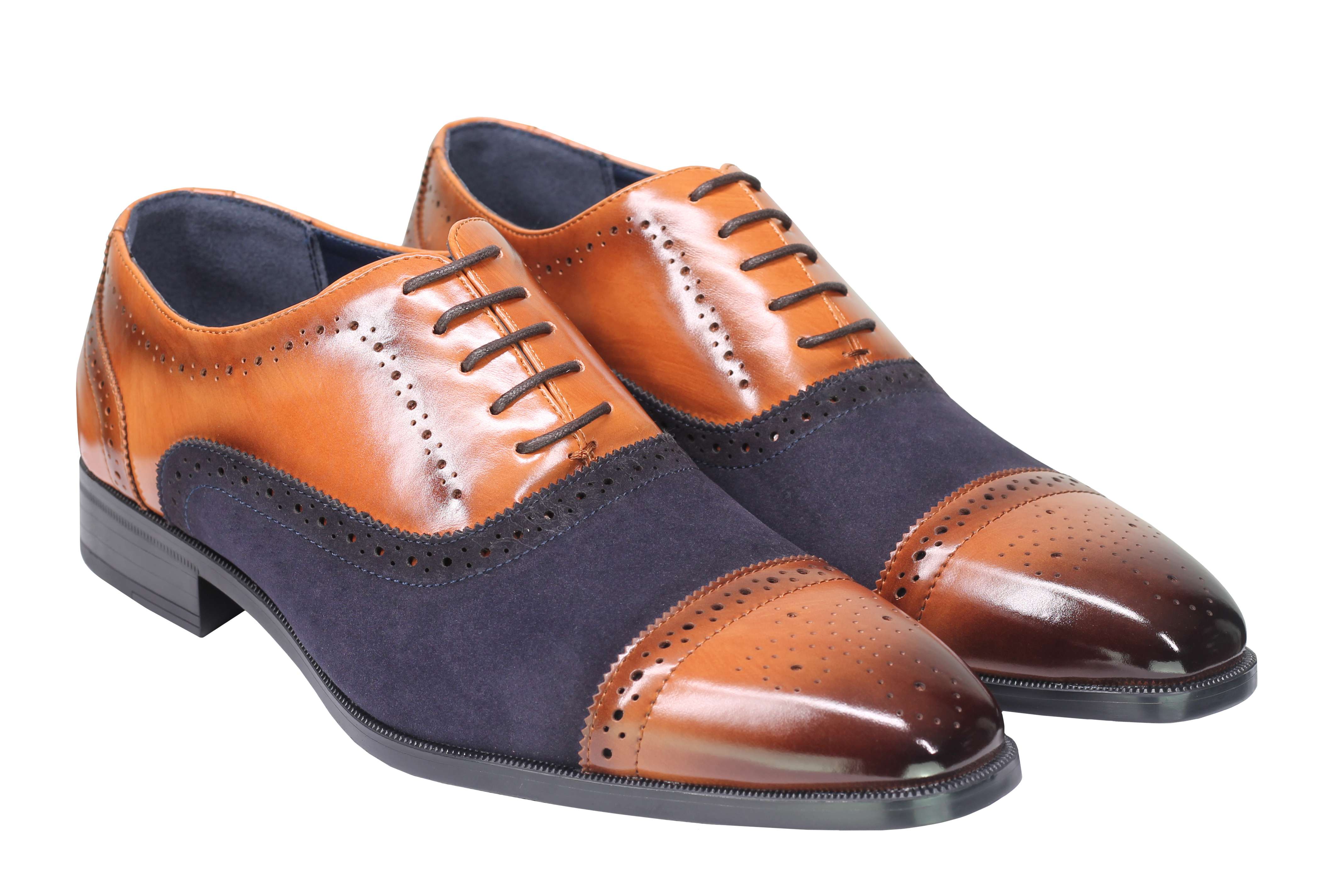 BROGUE - SUEDE & LEATHER OXFORD LACE UP