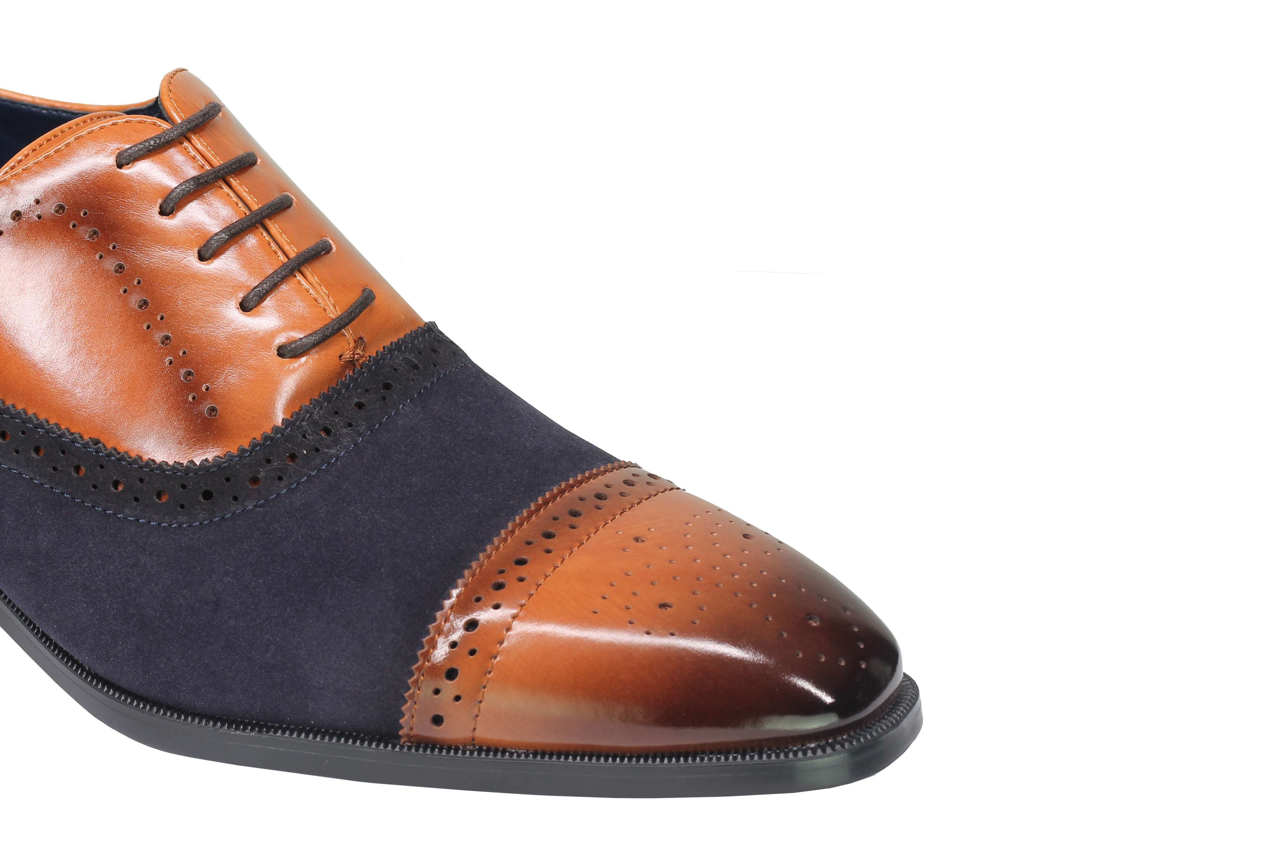 BROGUE - SUEDE & LEATHER OXFORD LACE UP