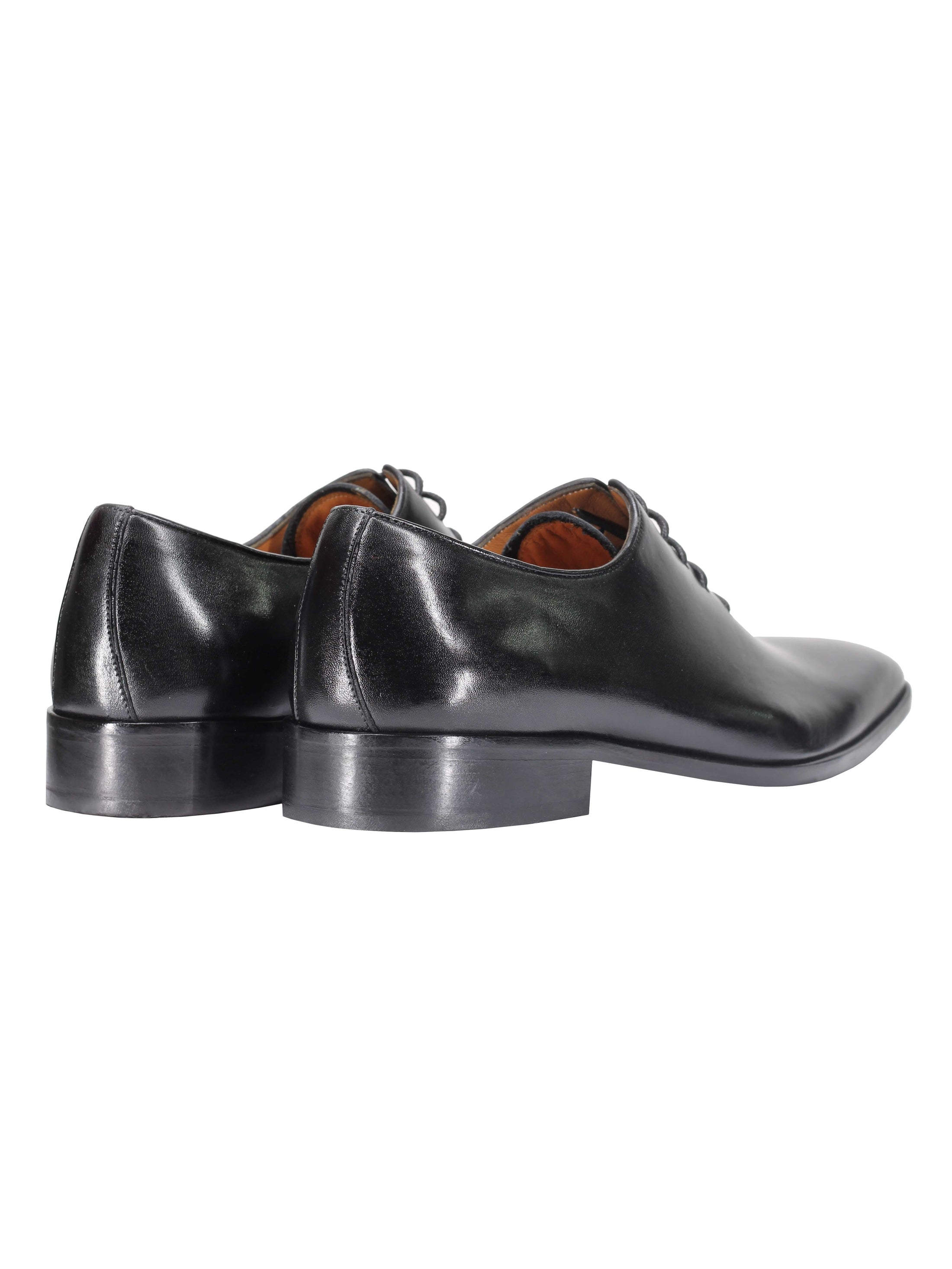 MENS CALF LEATHER WHOLE CUT OXFORD LACE UP SHOES IN BLACK