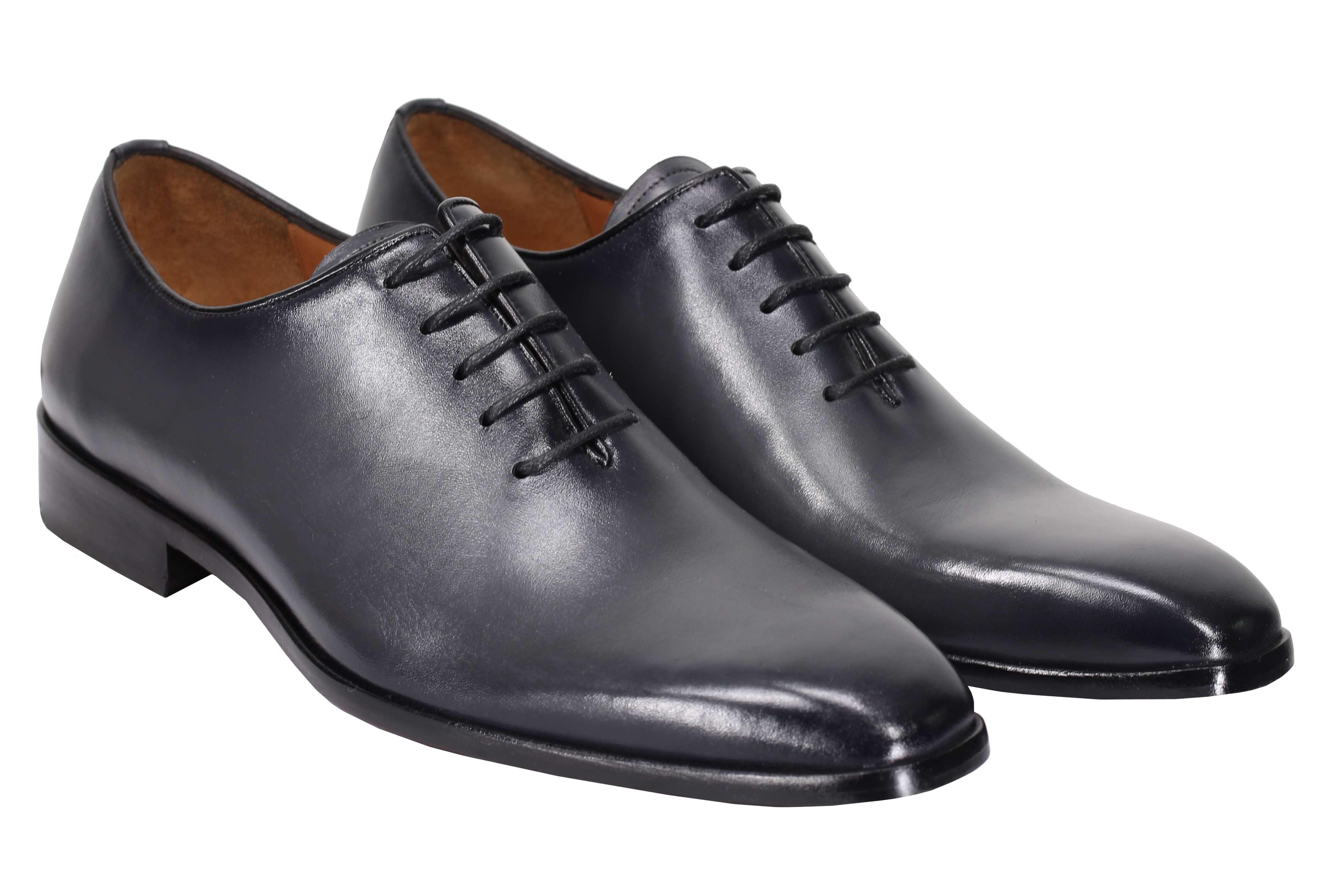 GREY CALF LEATHER WHOLECUT OXFORD LACE UP SHOES
