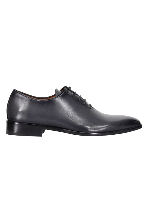 GREY CALF LEATHER WHOLECUT OXFORD LACE UP SHOES