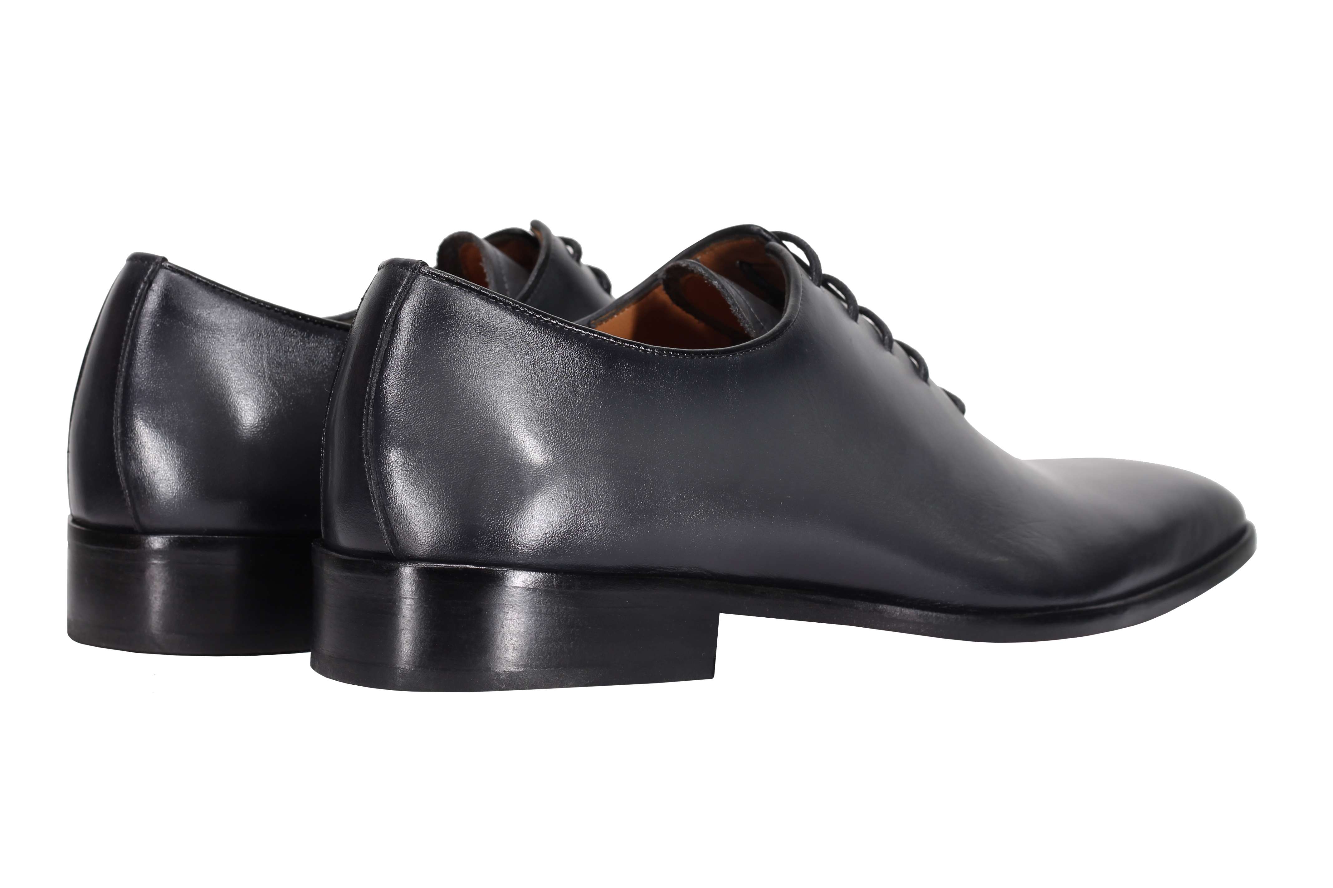GREY CALF LEATHER WHOLECUT OXFORD LACE UP SHOES