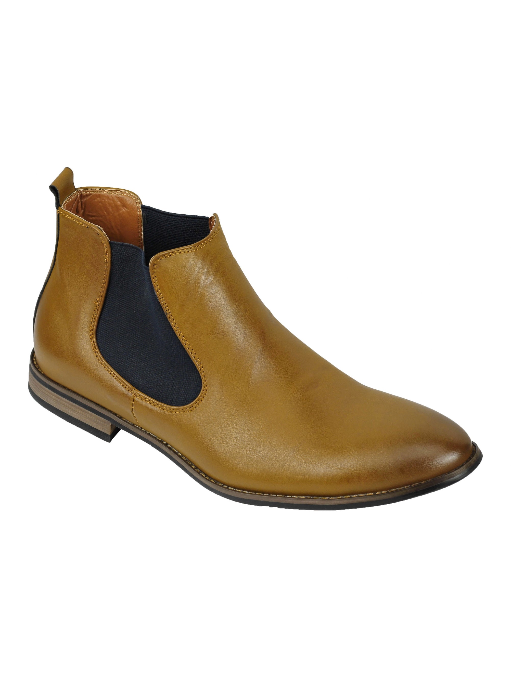 FAUX LEATHER CHELSEA BOOTS IN TAN