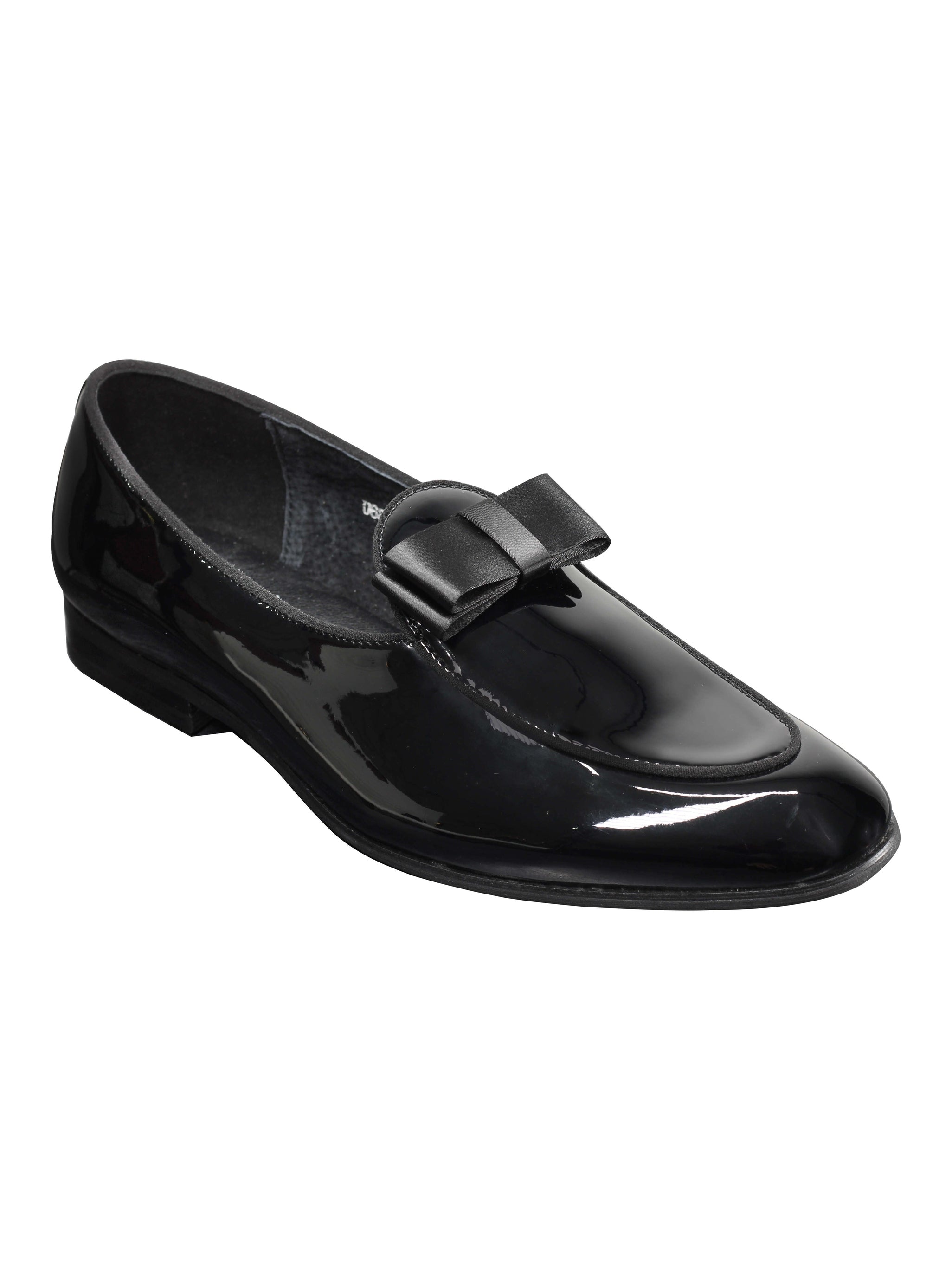 PATENT LOAFERS WITH BOW TIE