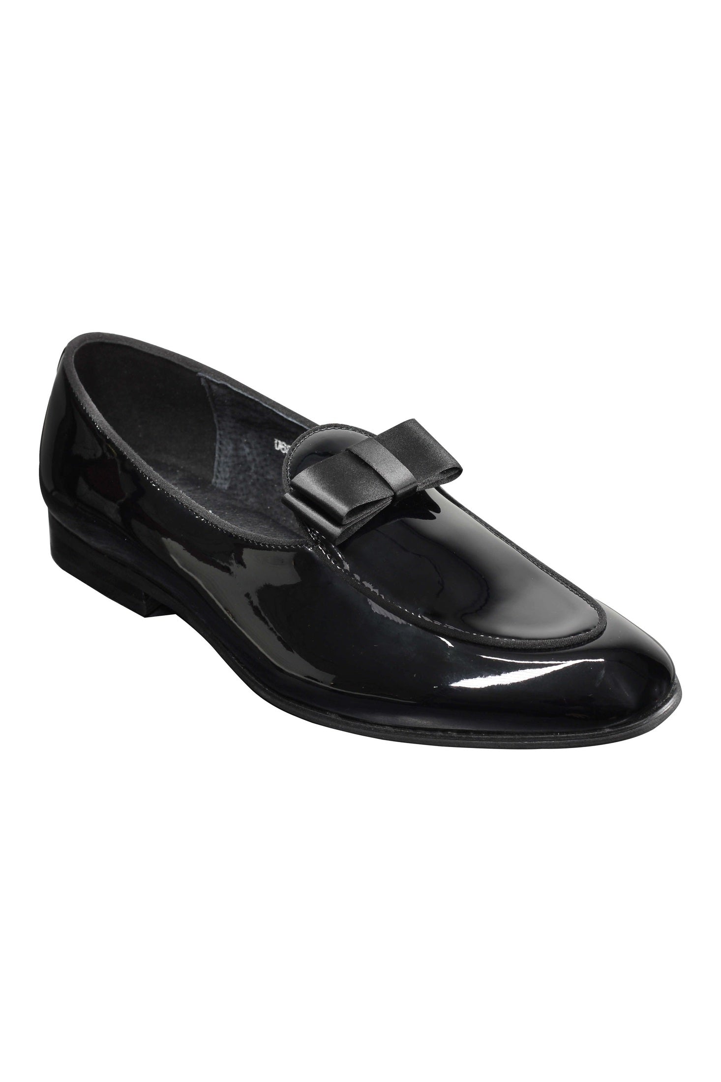 PATENT LOAFERS WITH BOW TIE