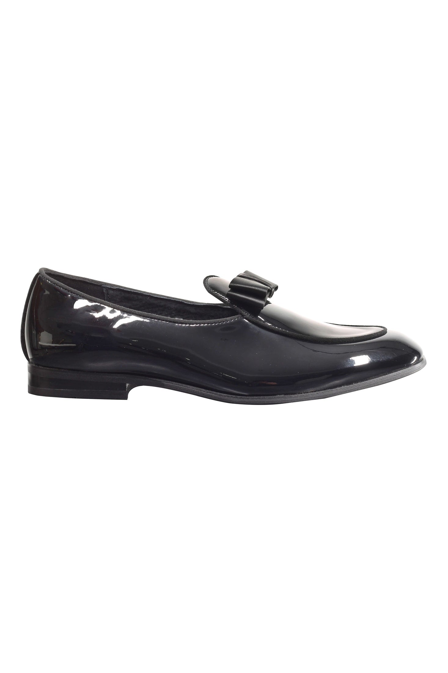 PATENT LOAFERS WITH BOW TIE