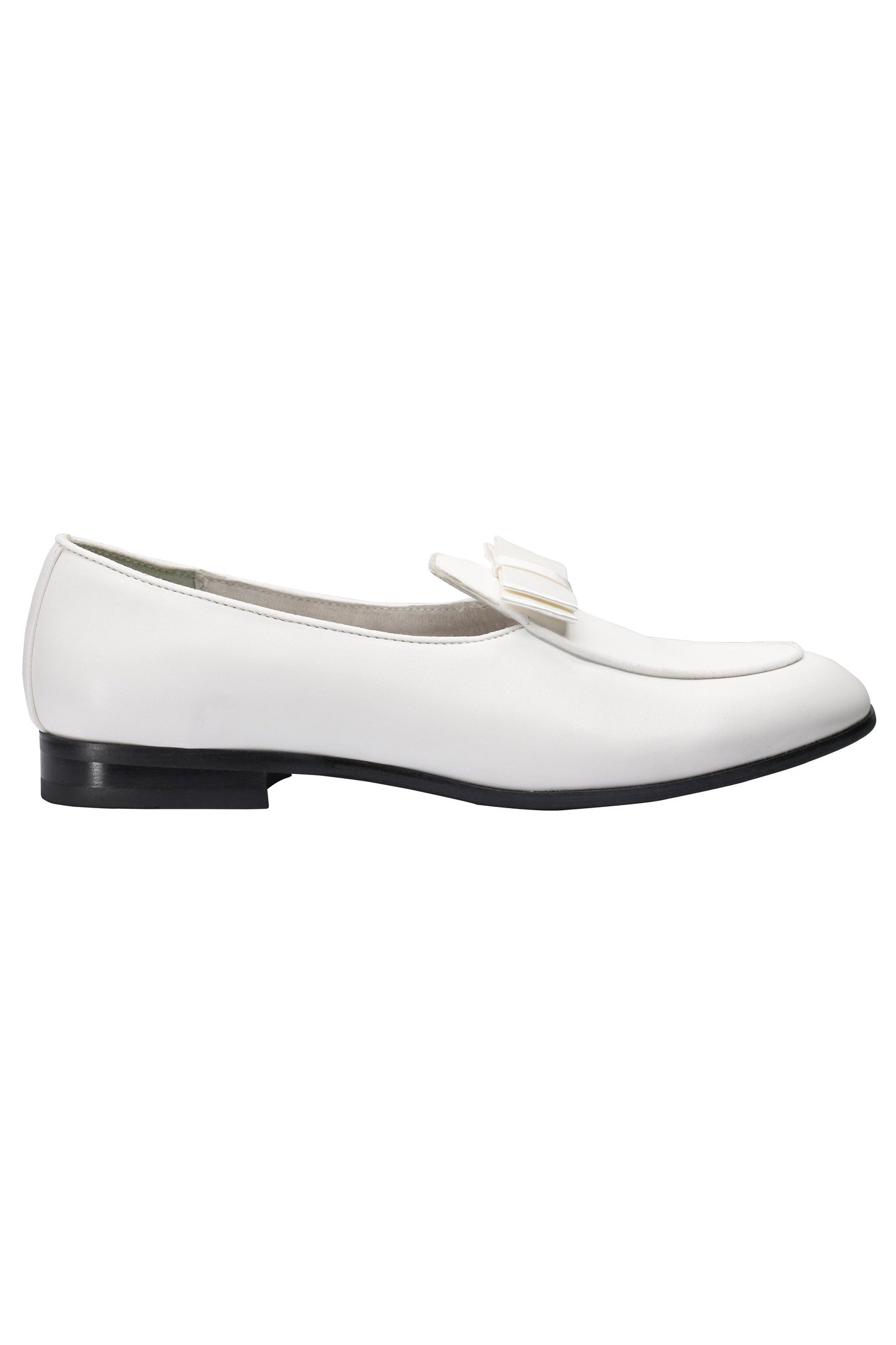 PATENT LOAFERS WITH BOW TIE