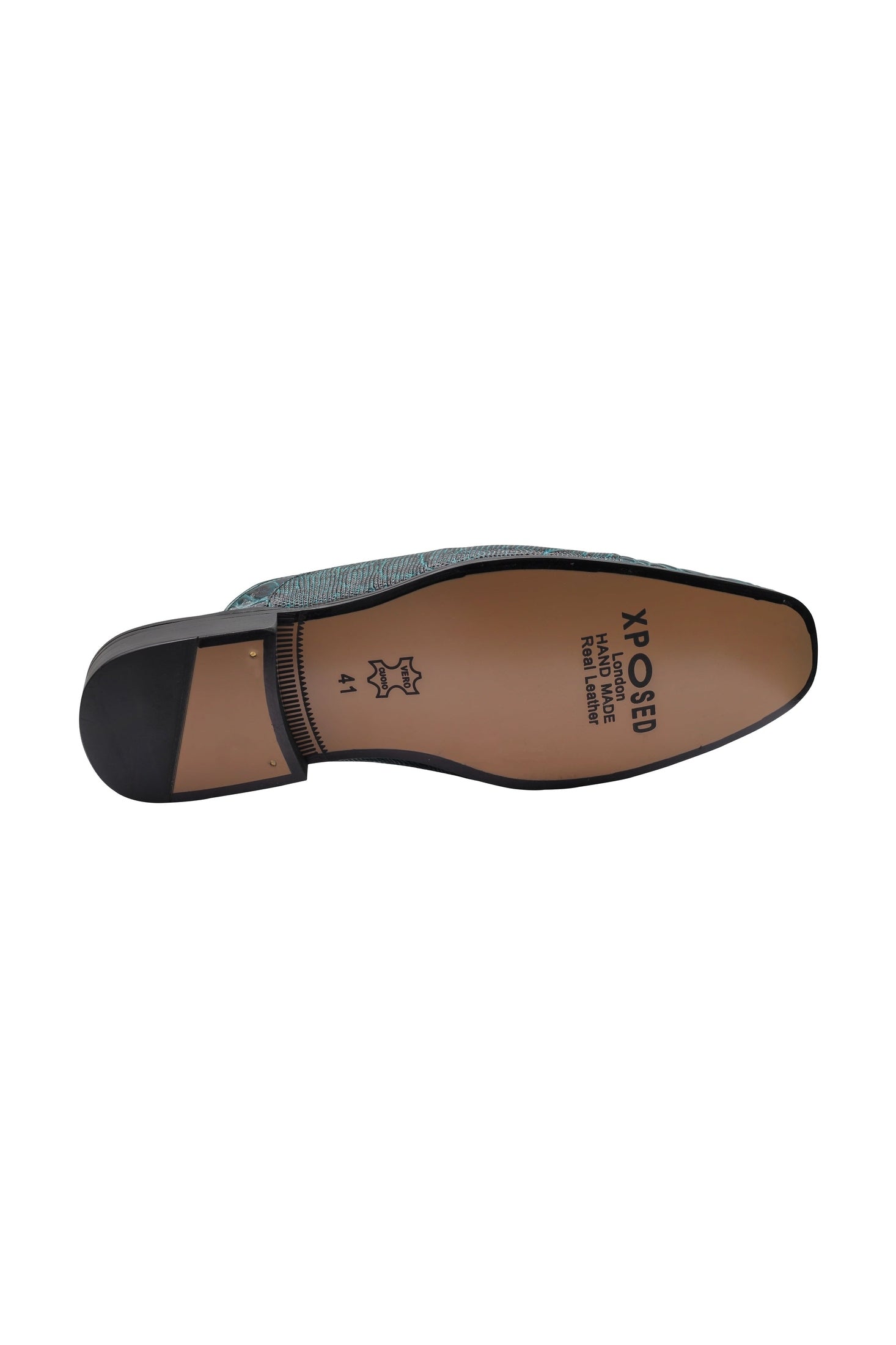 REAL LEATHER GREEN PRINTED HALF SHOE