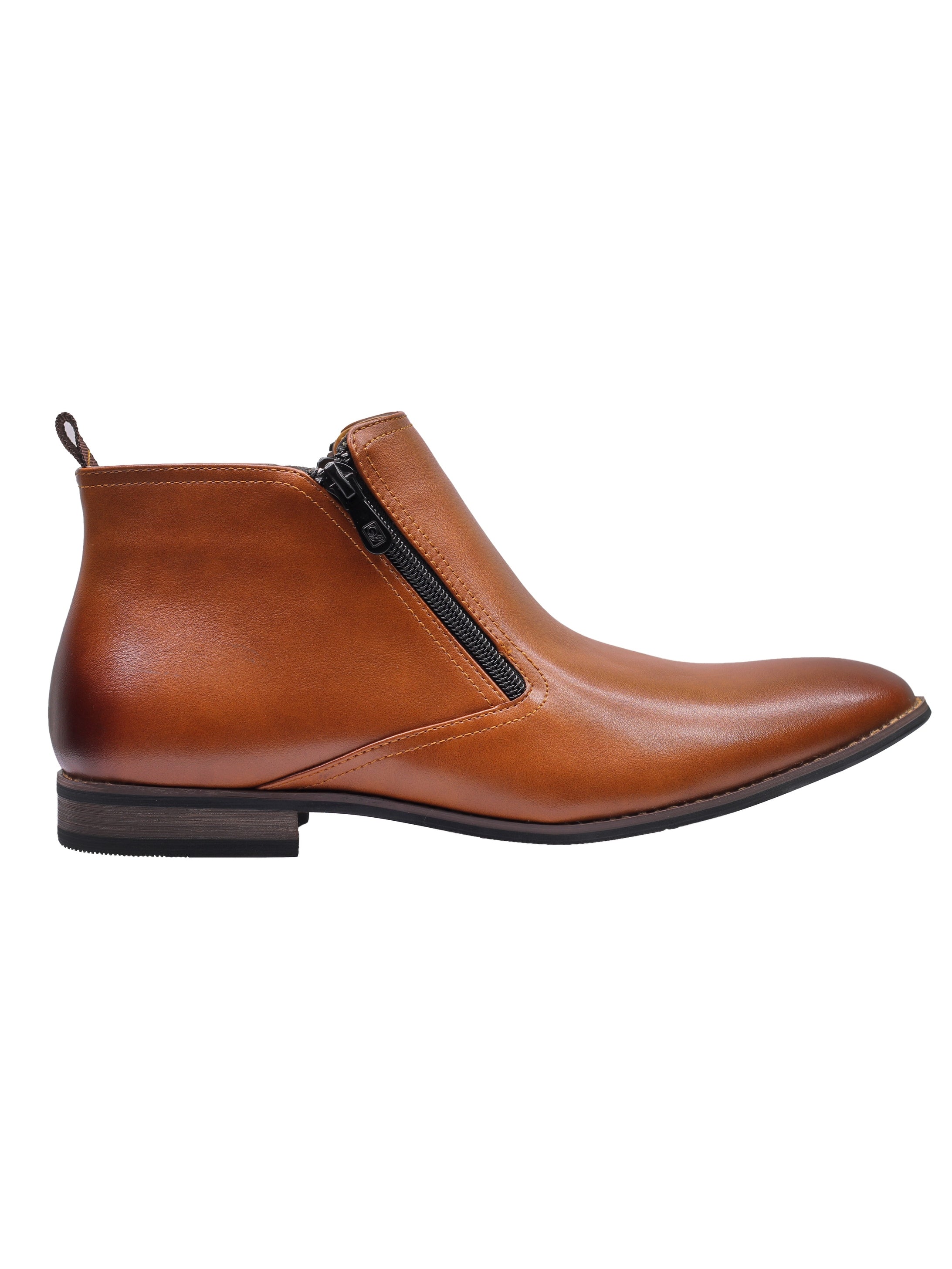 FAUX LEATHER CHELSEA BOOTS LOW ANKLE IN BROWN XPOSED