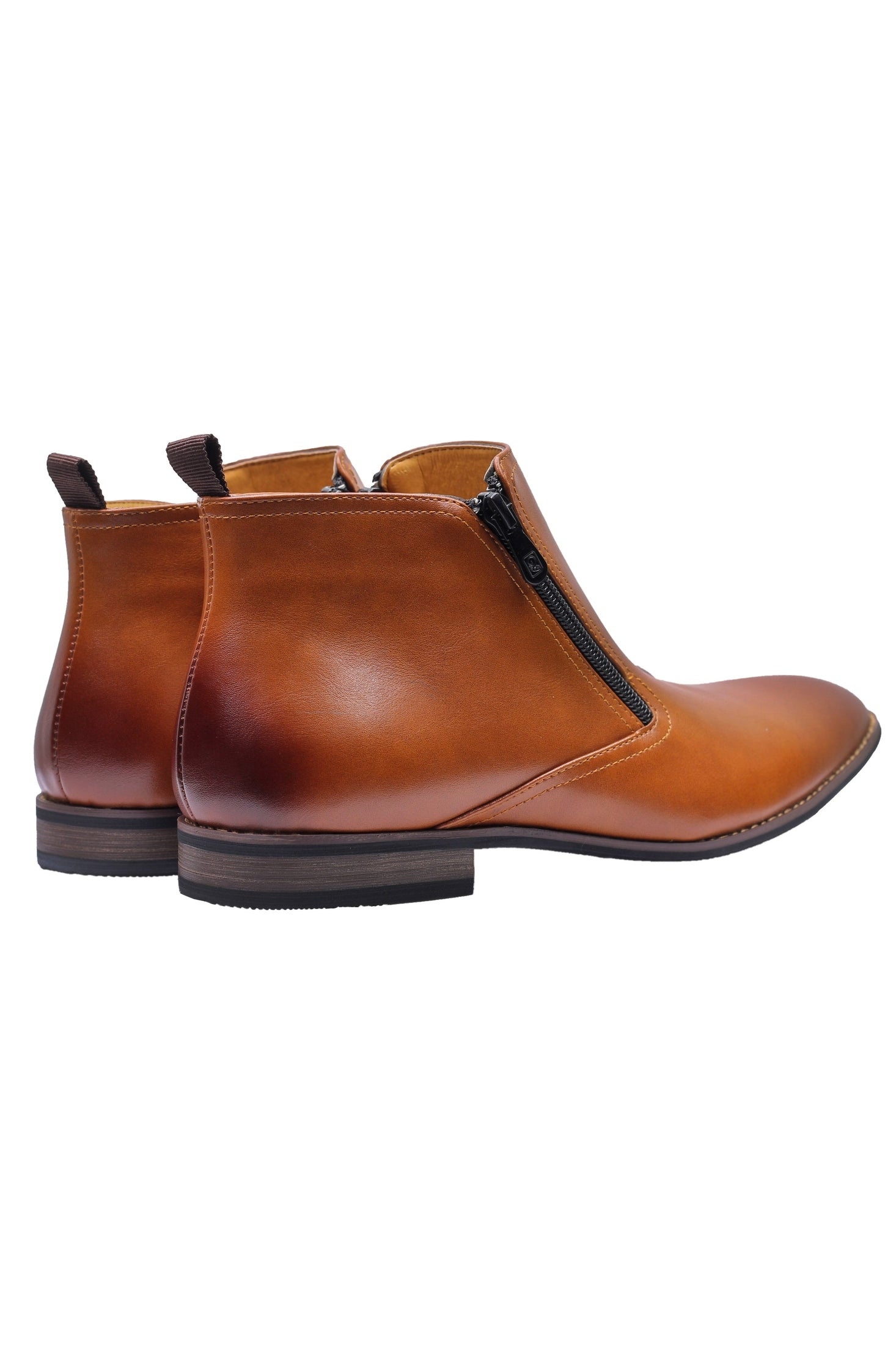 FAUX LEATHER CHELSEA BOOTS LOW ANKLE IN BROWN
