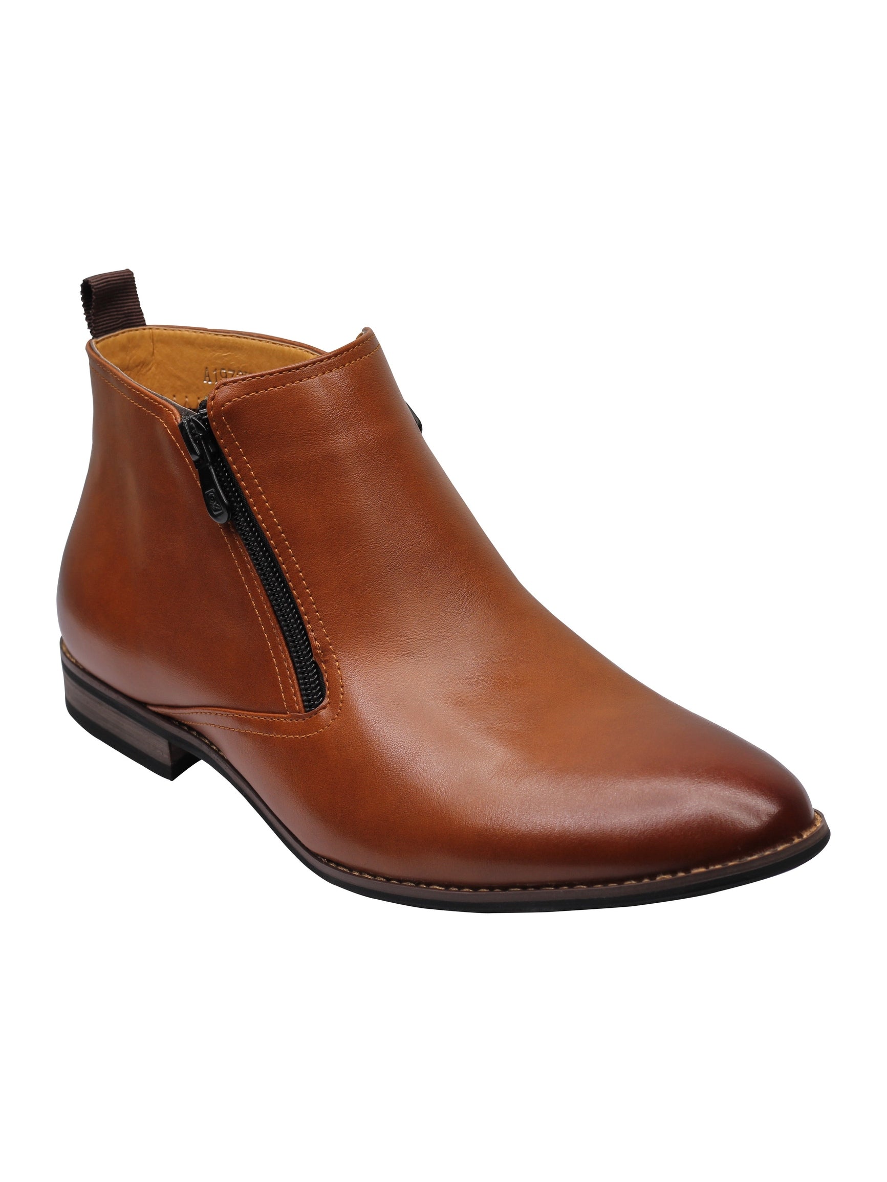 FAUX LEATHER CHELSEA BOOTS LOW ANKLE IN BROWN