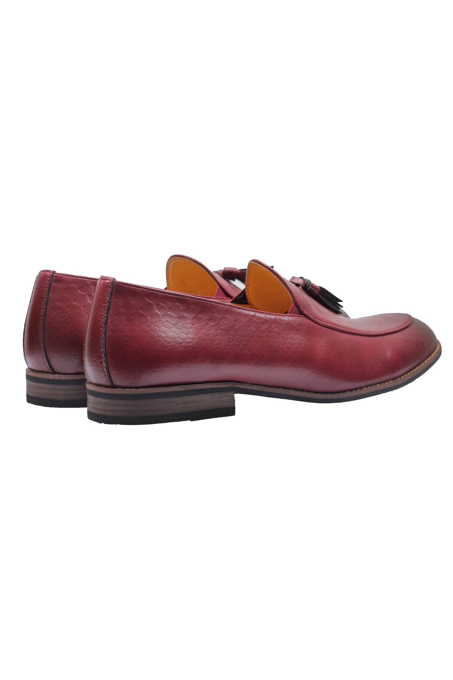 SHINY FAUX LEATHER PRINTED TASSEL LOAFERS