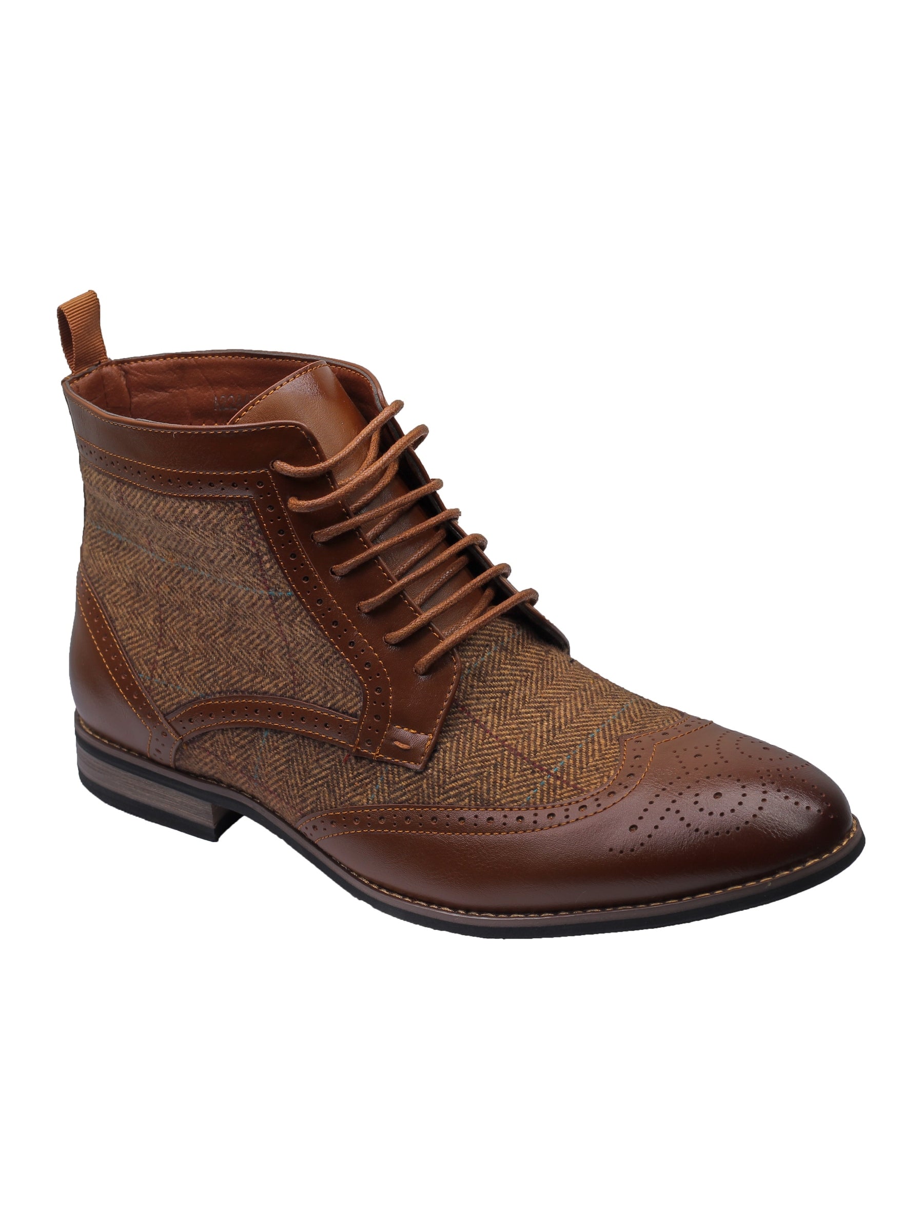 TWEED BROGUE BOOTS LACE UP
