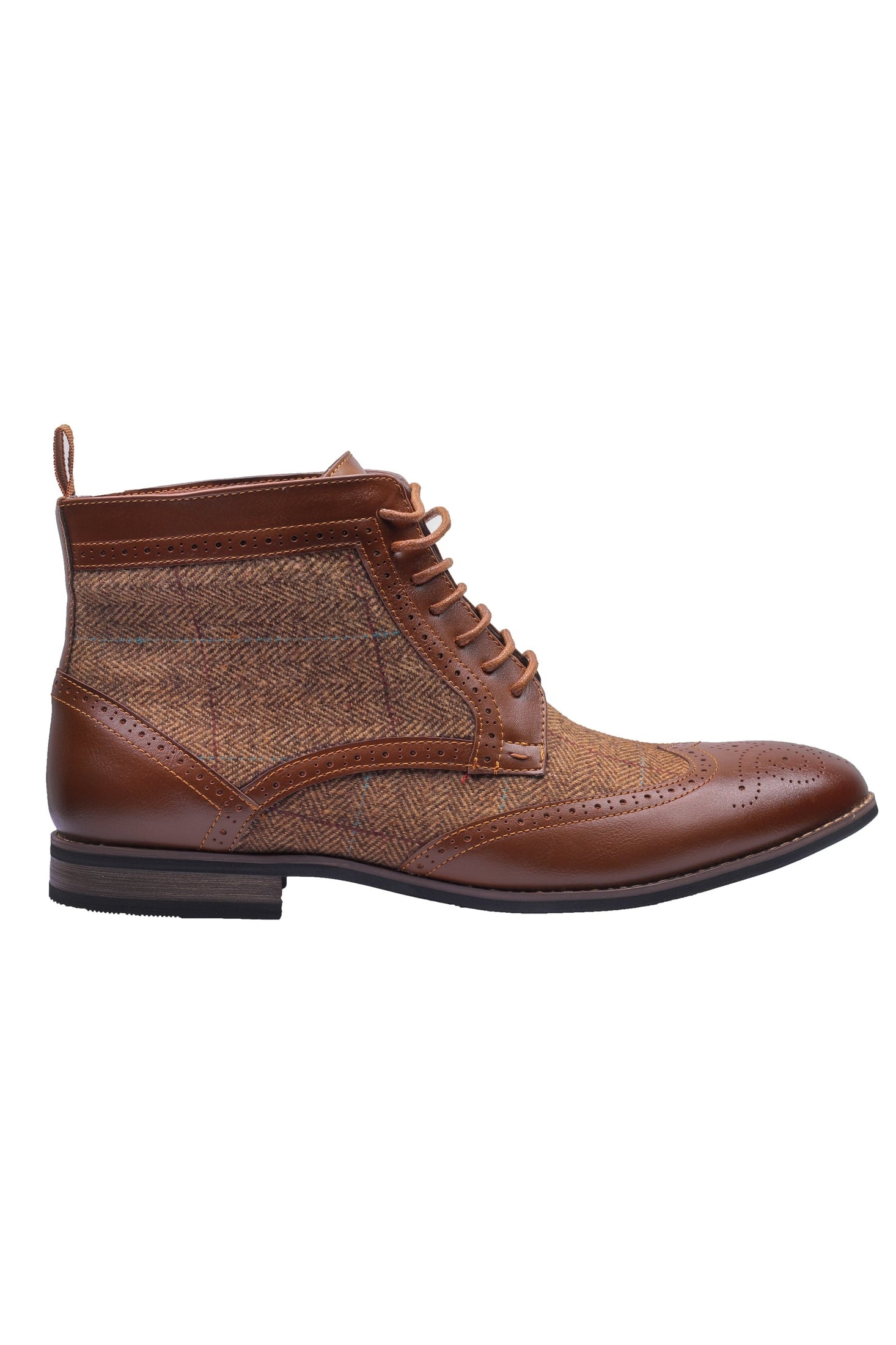 TWEED BROGUE BOOTS LACE UP