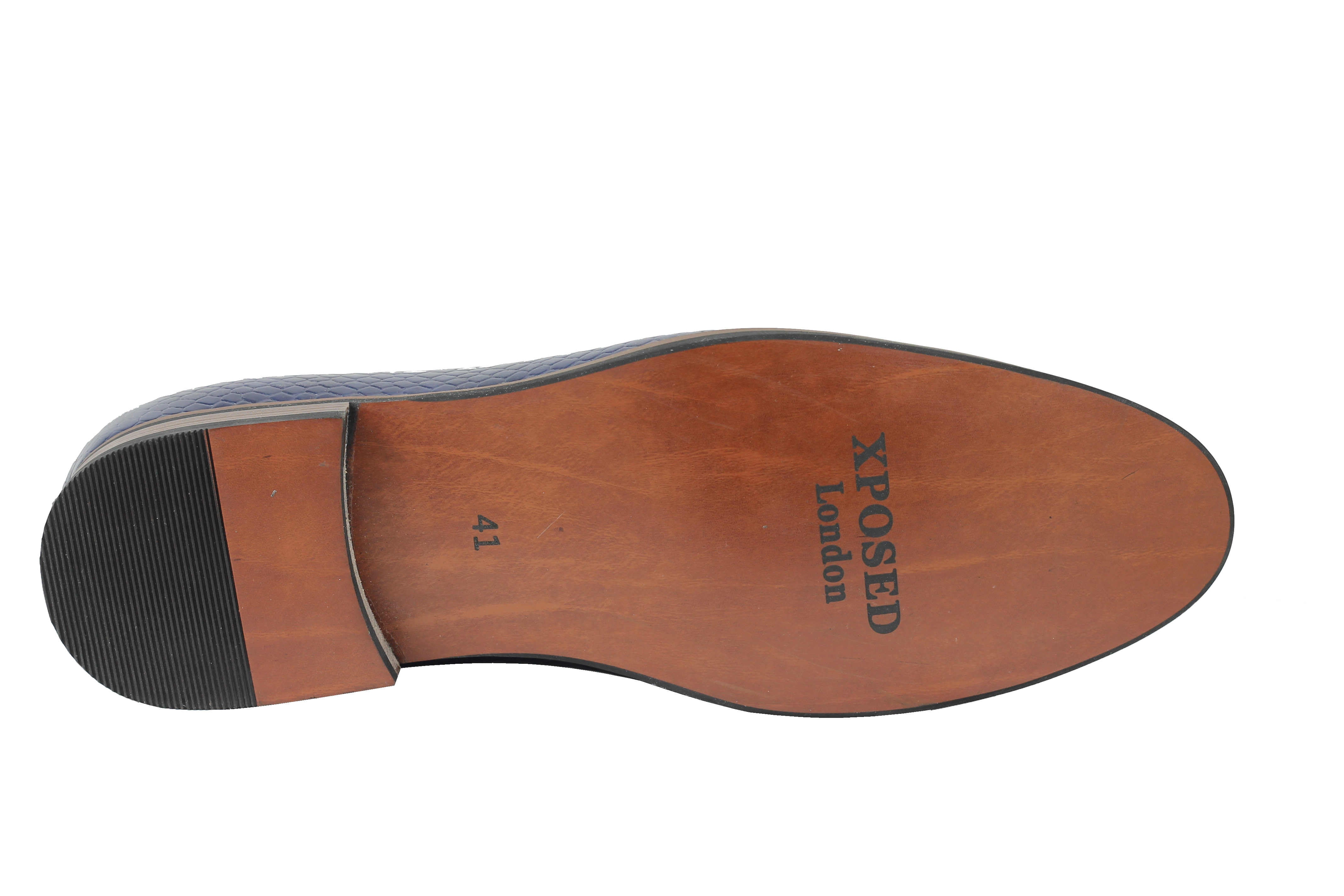 SHINY FAUX LEATHER PRINTED TASSEL LOAFERS