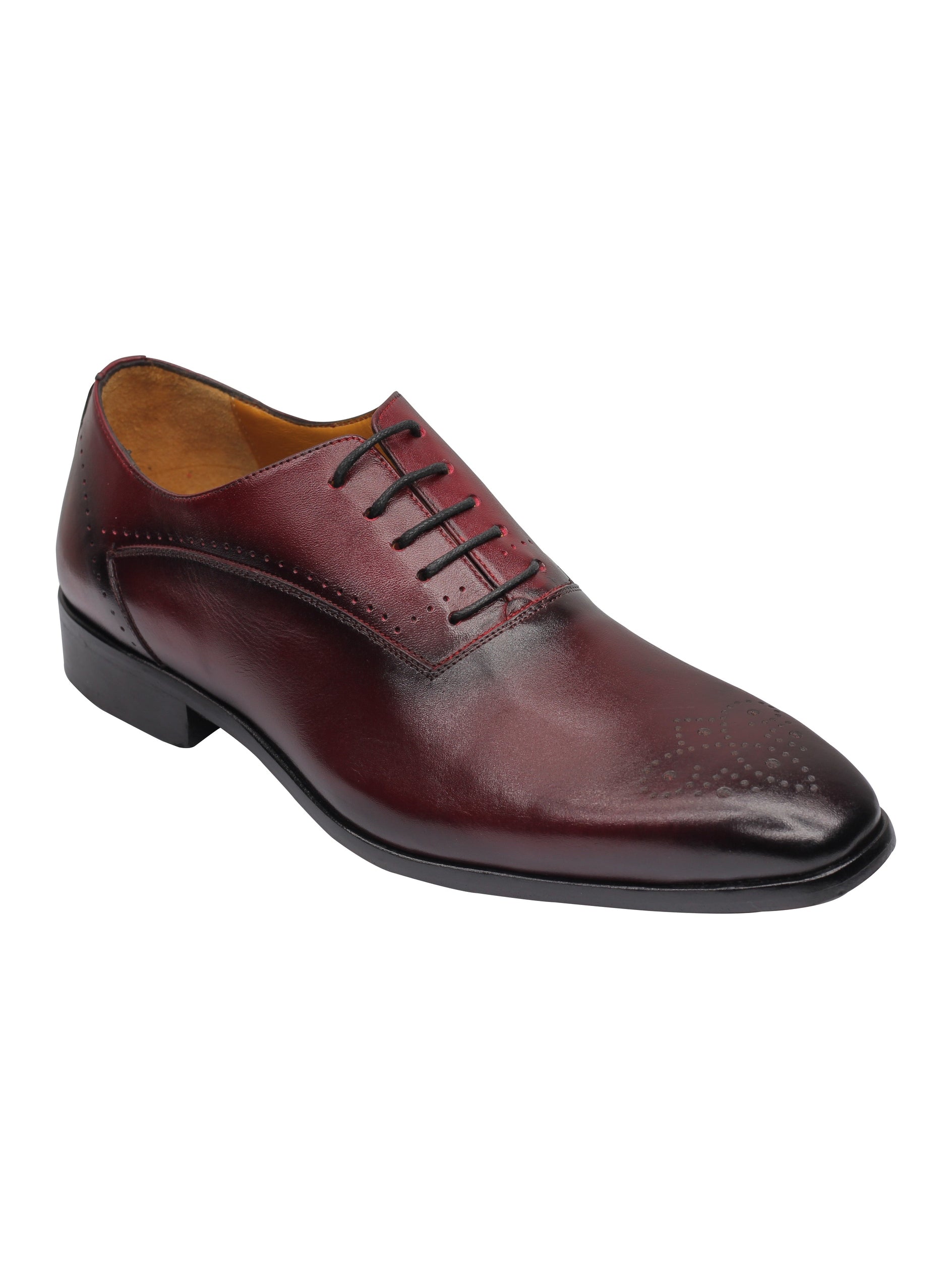 MAROON - CALF LEATHER CLASSIC SEMI BROGUES