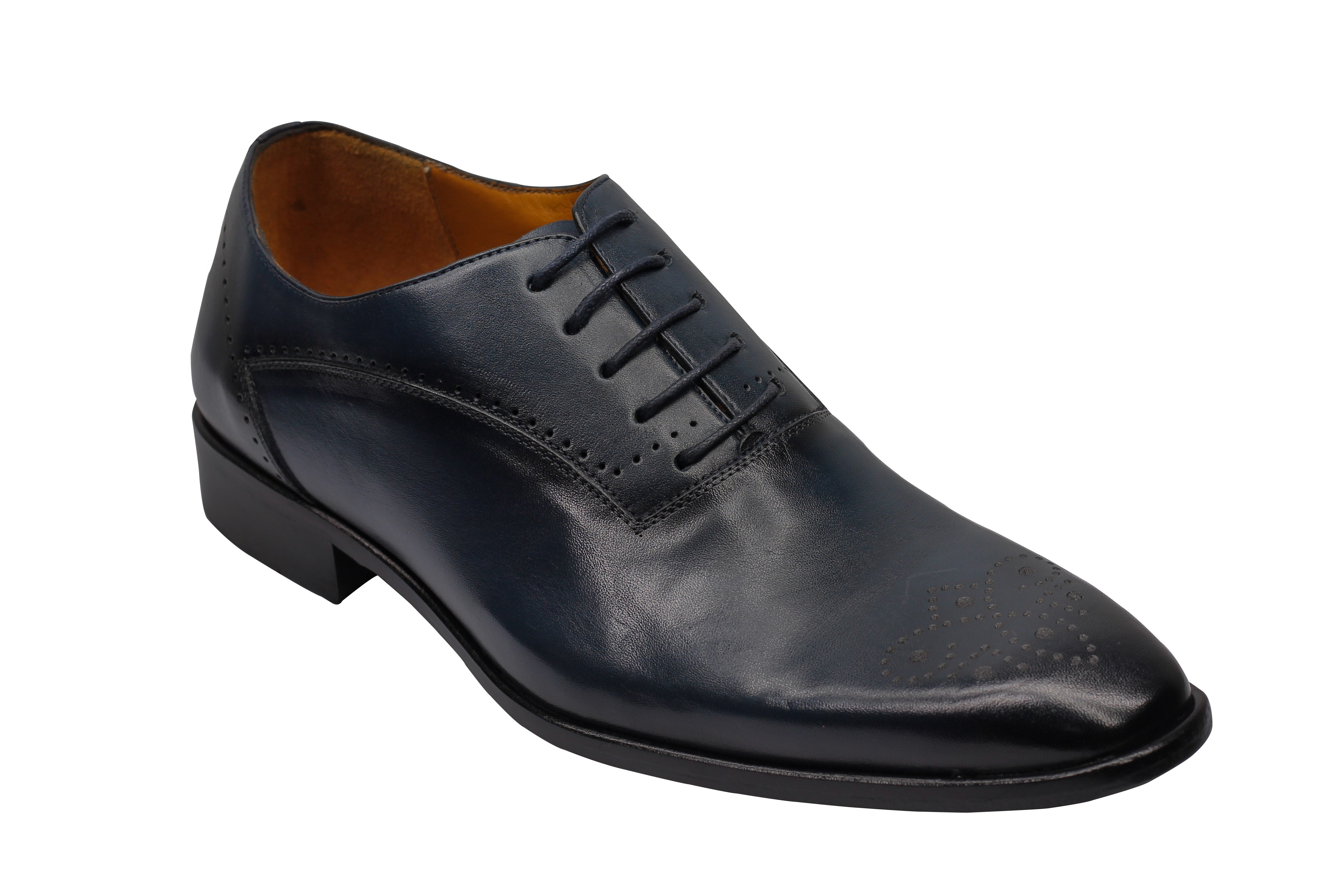 BLUE - CALF LEATHER CLASSIC SEMI BROGUES