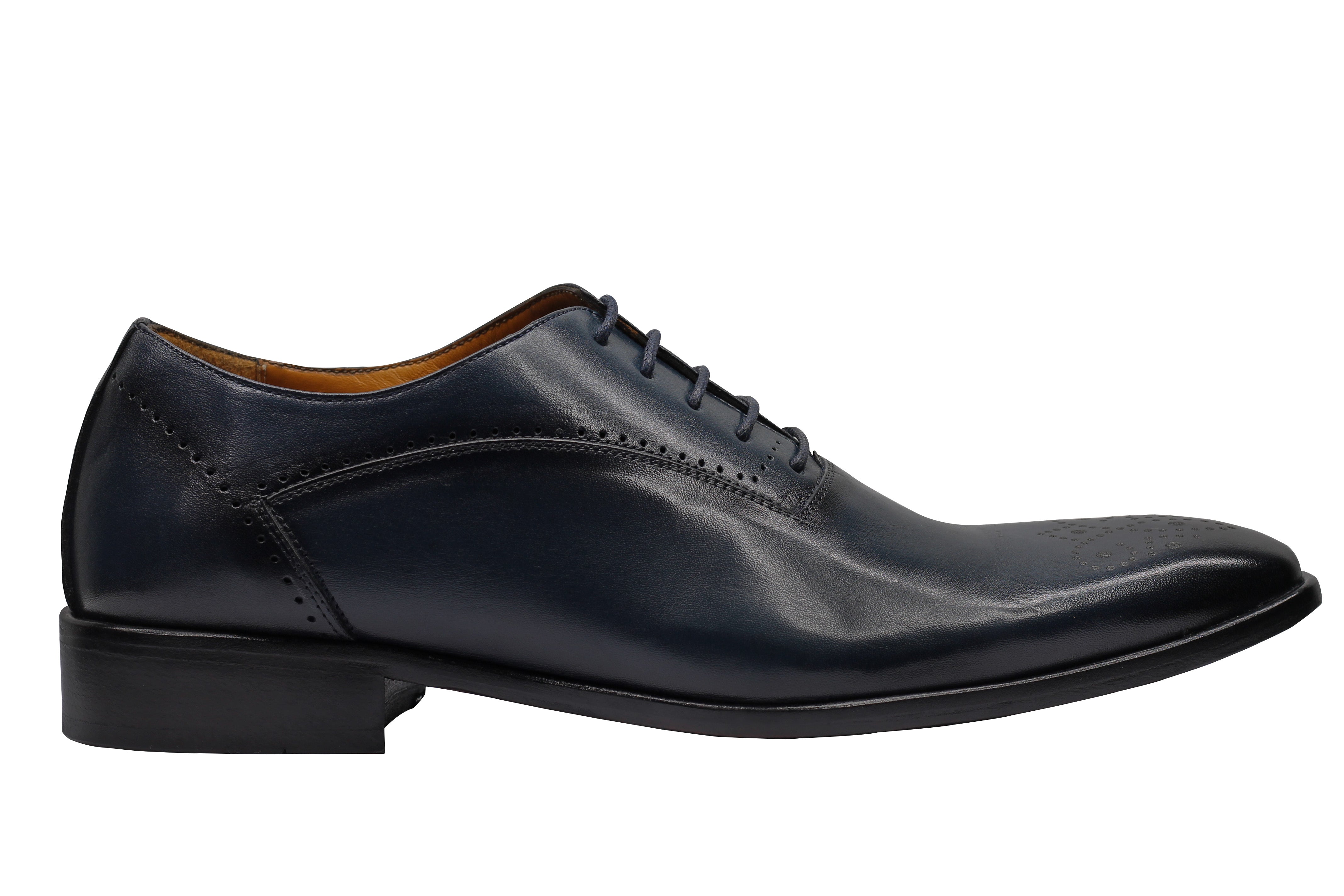BLUE - CALF LEATHER CLASSIC SEMI BROGUES