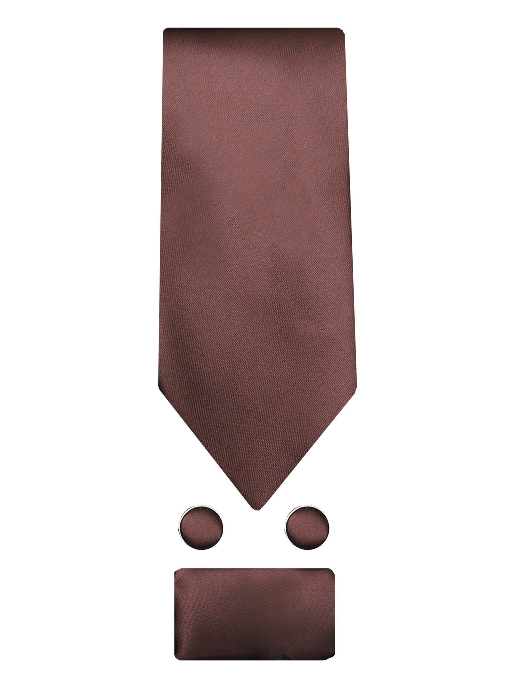 PLAIN SILK BROWN TIE