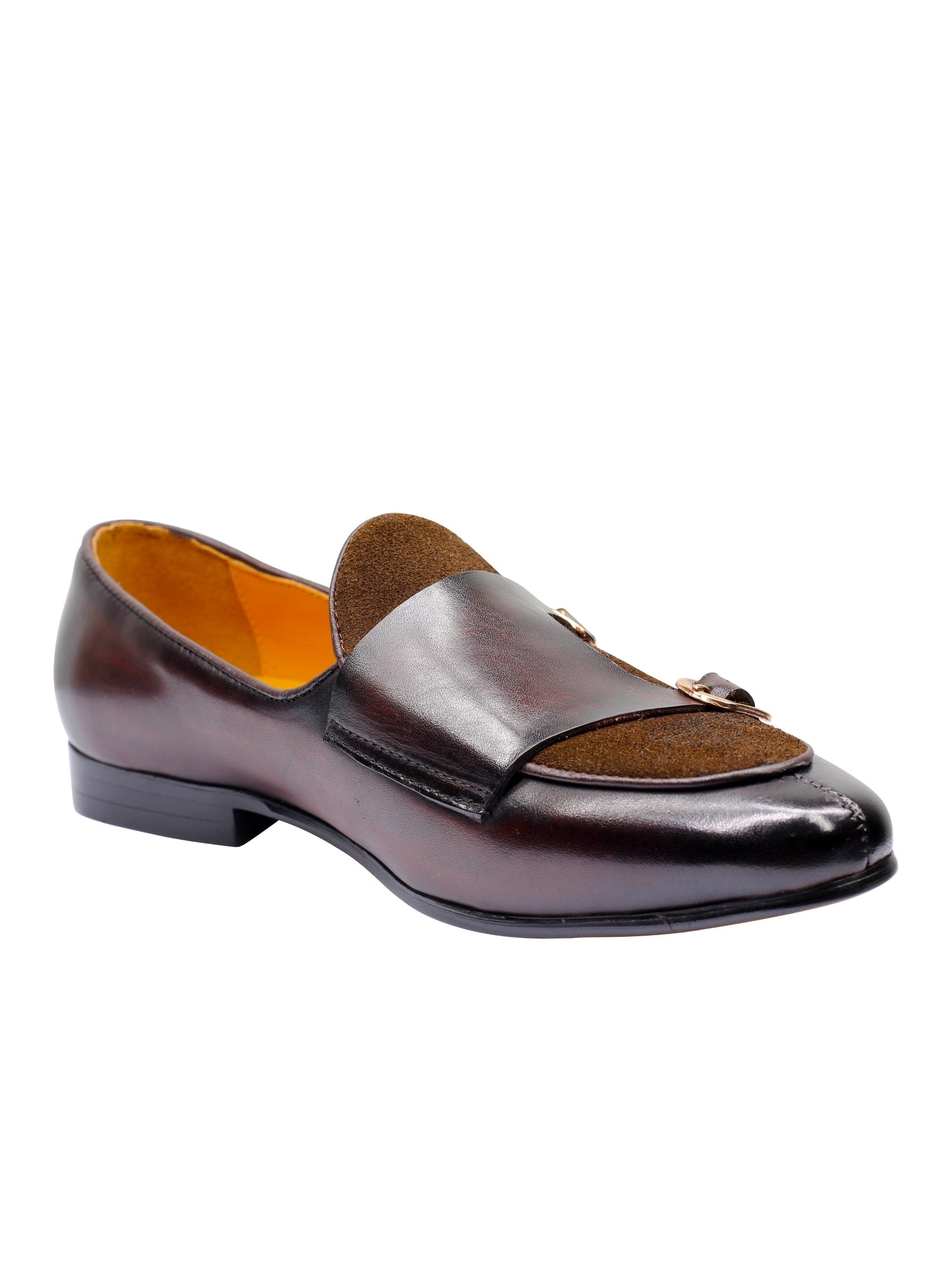DOUBLE MONK LOAFERS IN DARK BROWN