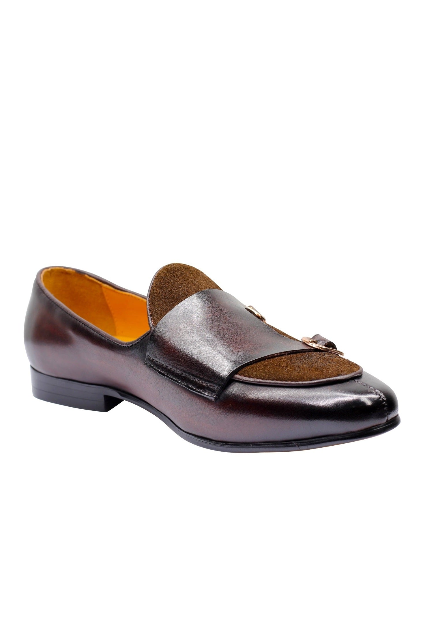 DOUBLE MONK LOAFERS IN DARK BROWN