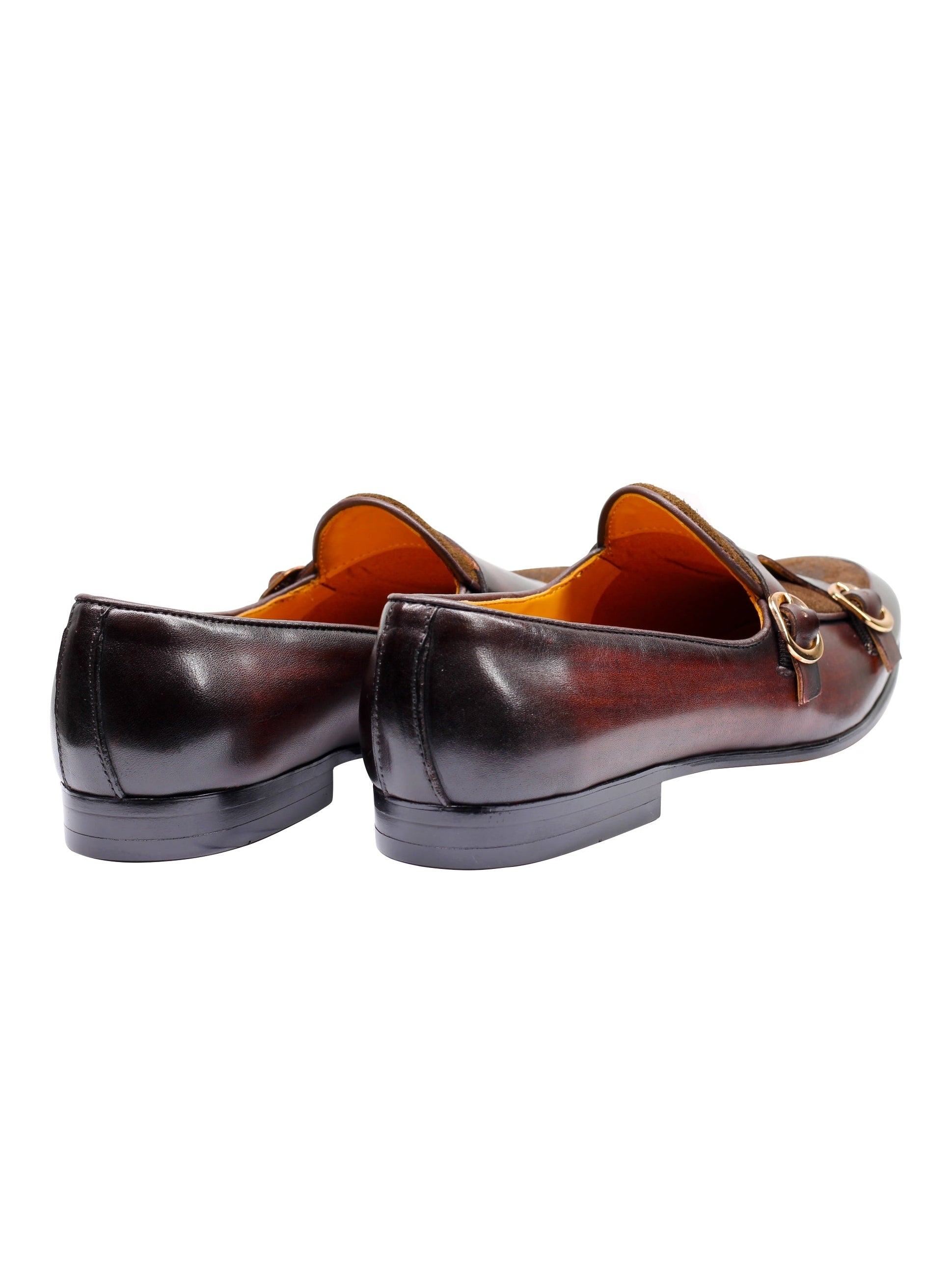 DOUBLE MONK LOAFERS IN DARK BROWN