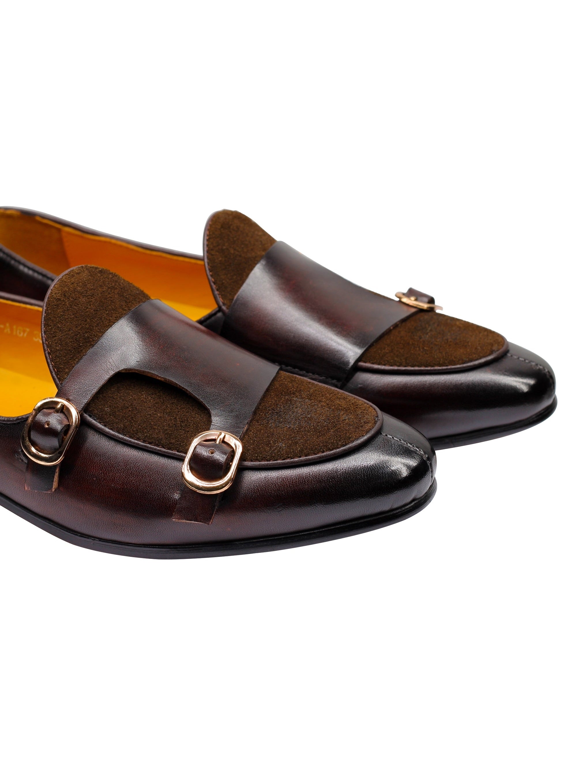 DOUBLE MONK LOAFERS IN DARK BROWN