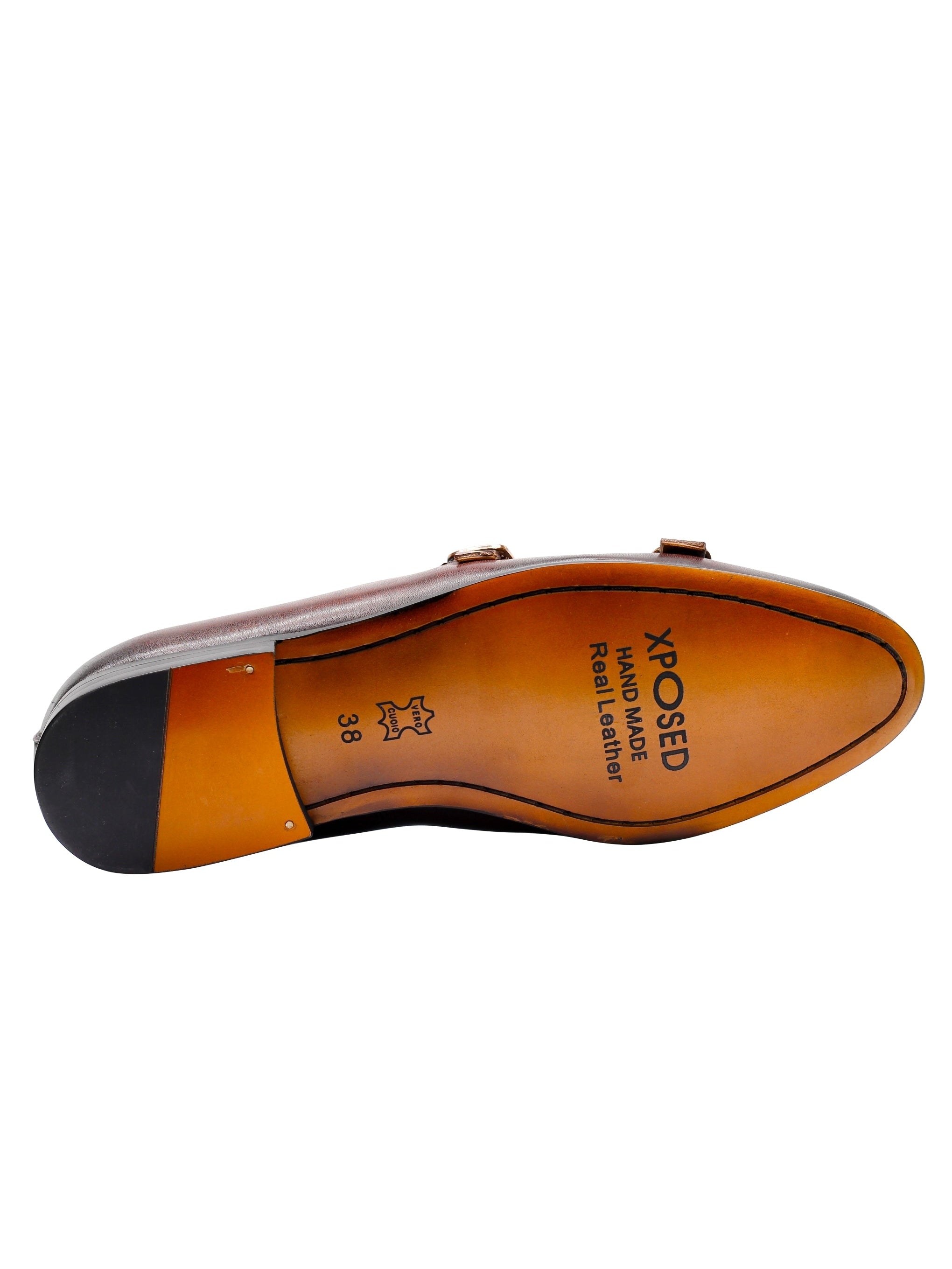 DOUBLE MONK LOAFERS IN DARK BROWN