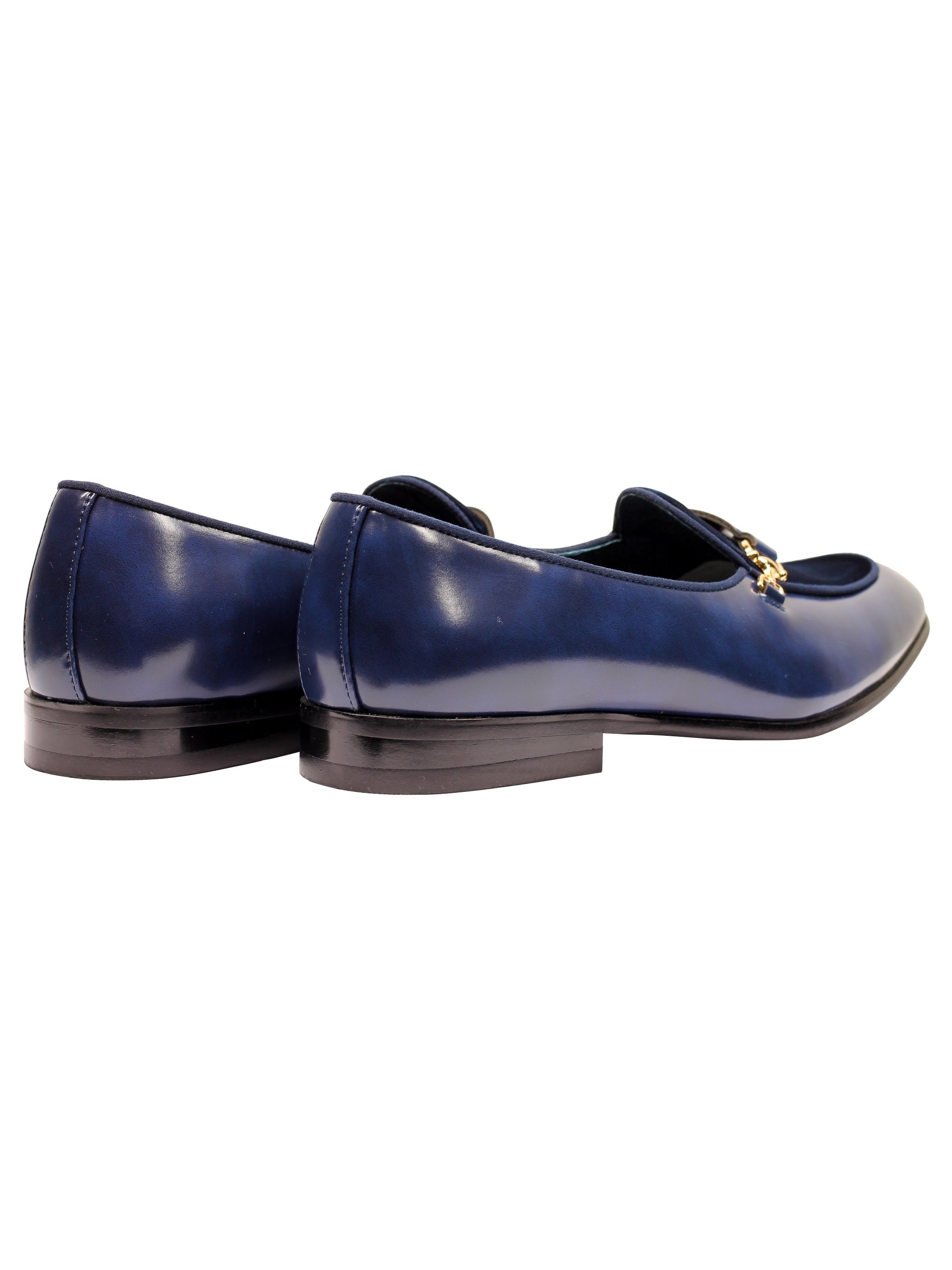 LEATHER & VELVET LOAFERS WITH DECORATIVE MONK STRAP