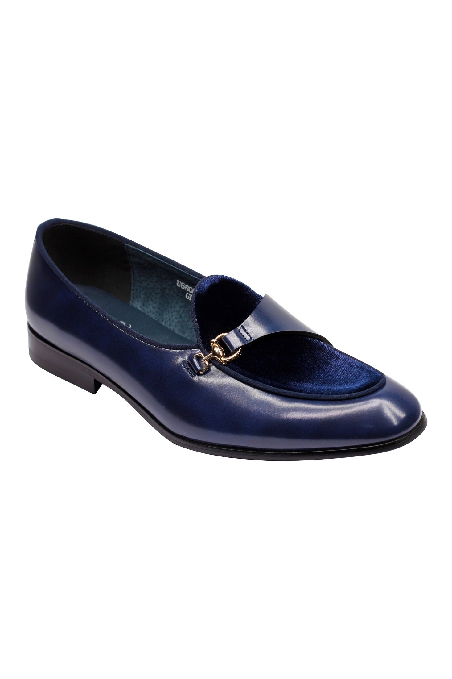 LEATHER & VELVET LOAFERS WITH DECORATIVE MONK STRAP