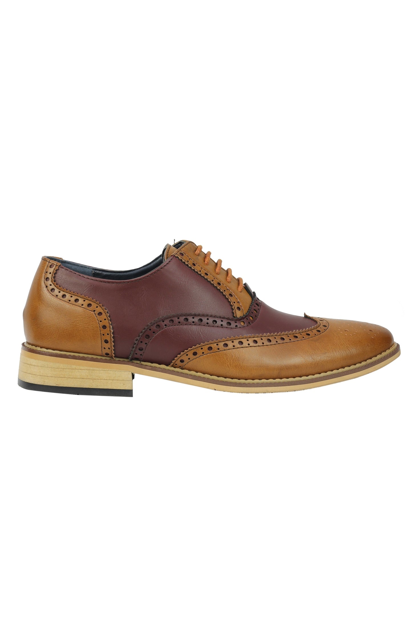 FAUX LEATHER 2 TONE BROGUE LACE UP SHOES
