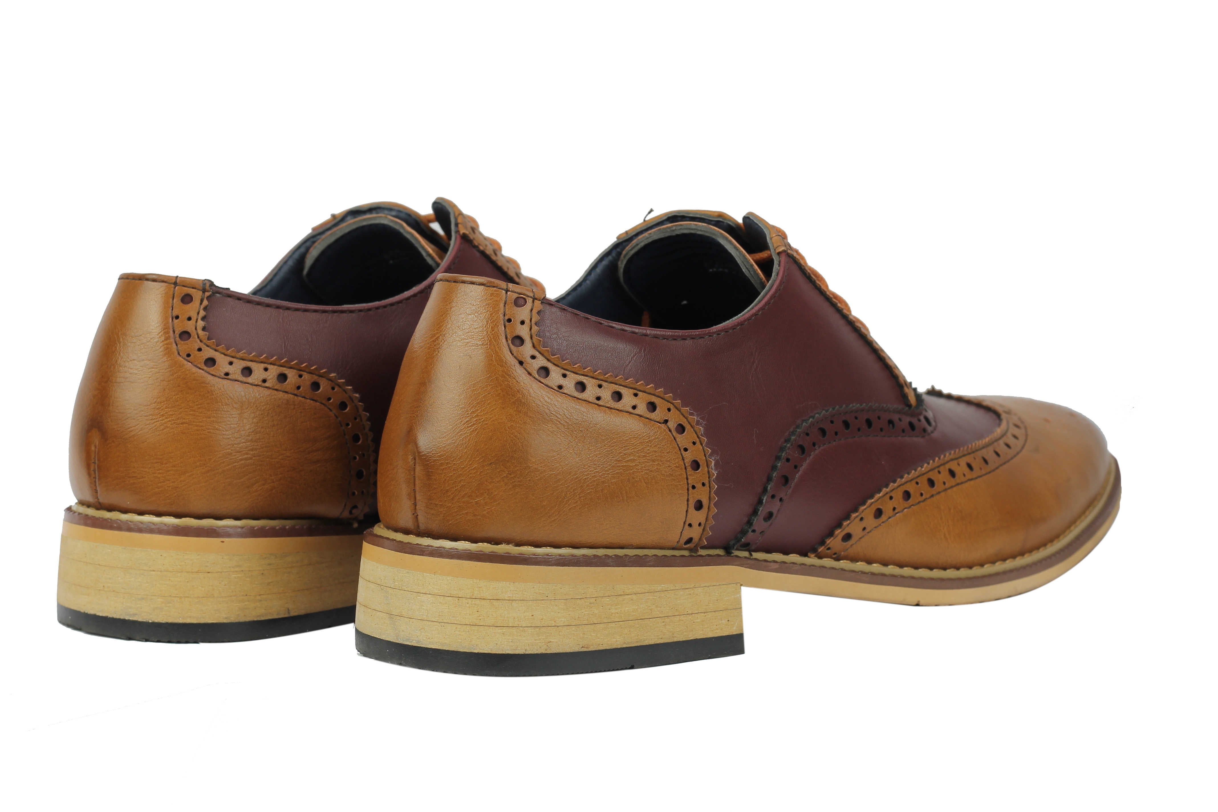 FAUX LEATHER 2 TONE BROGUE LACE UP SHOES