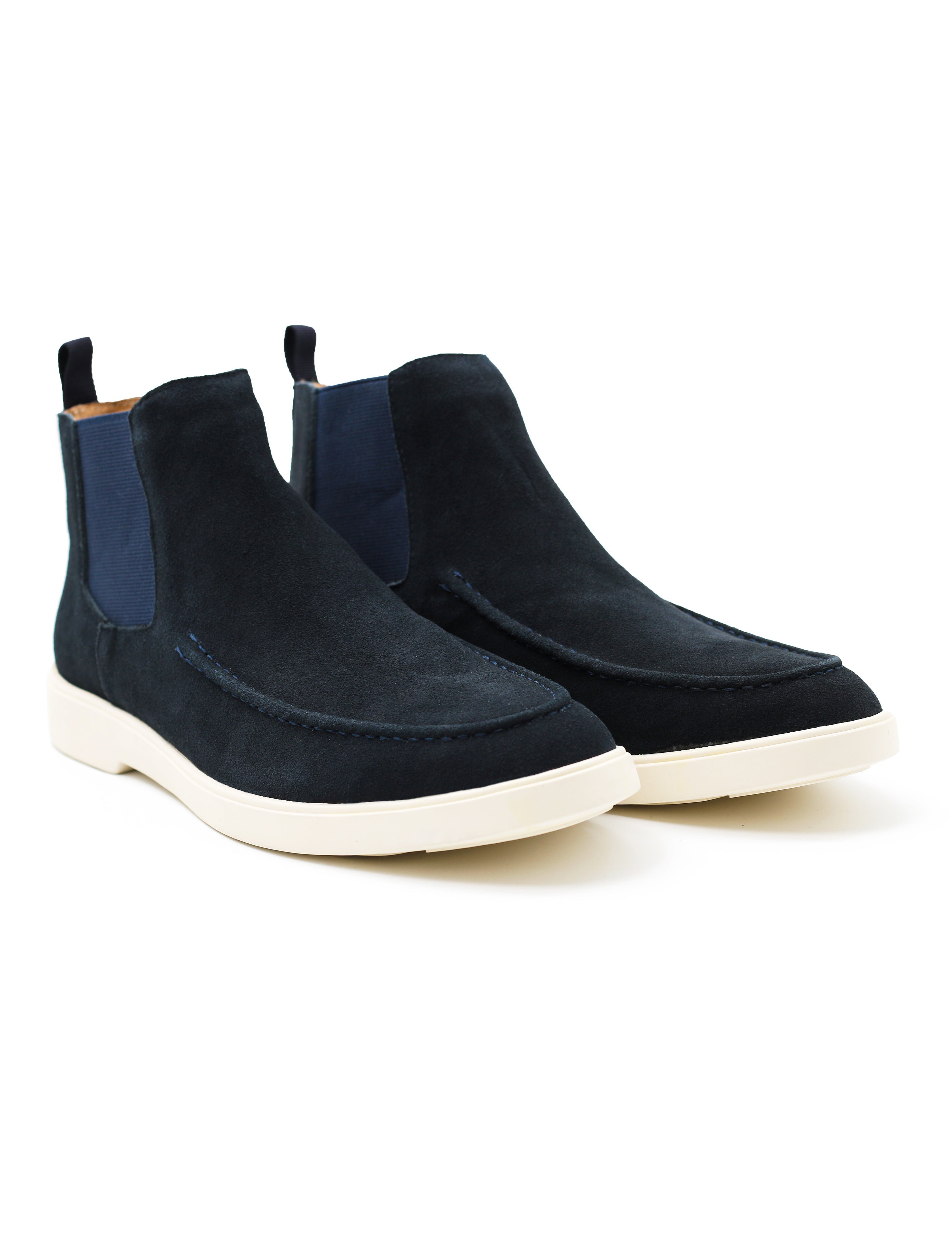 Dark Navy Suede Chelsea Boots Low Top