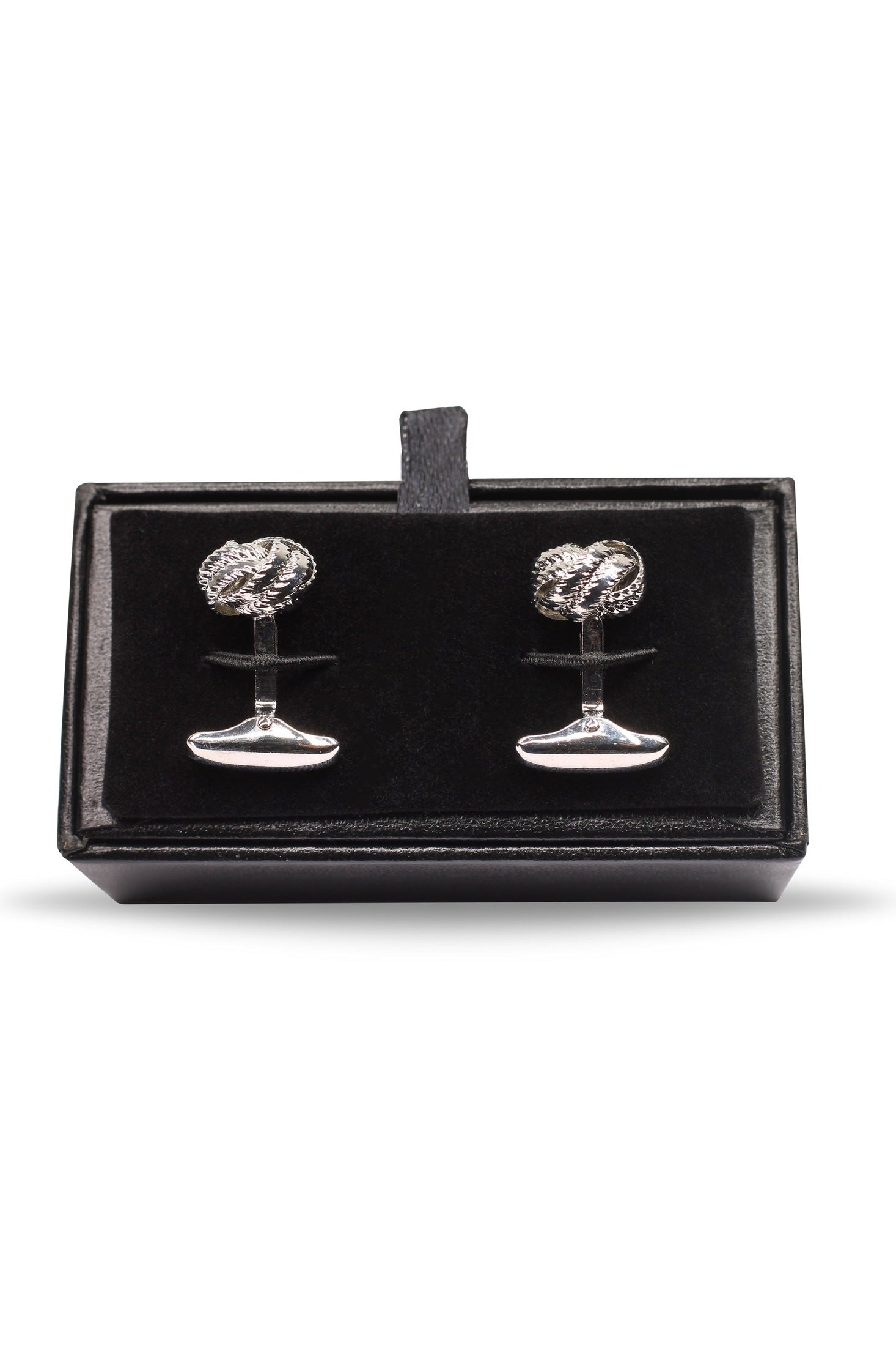 SILVER KNOT BALL CUFFLINKS