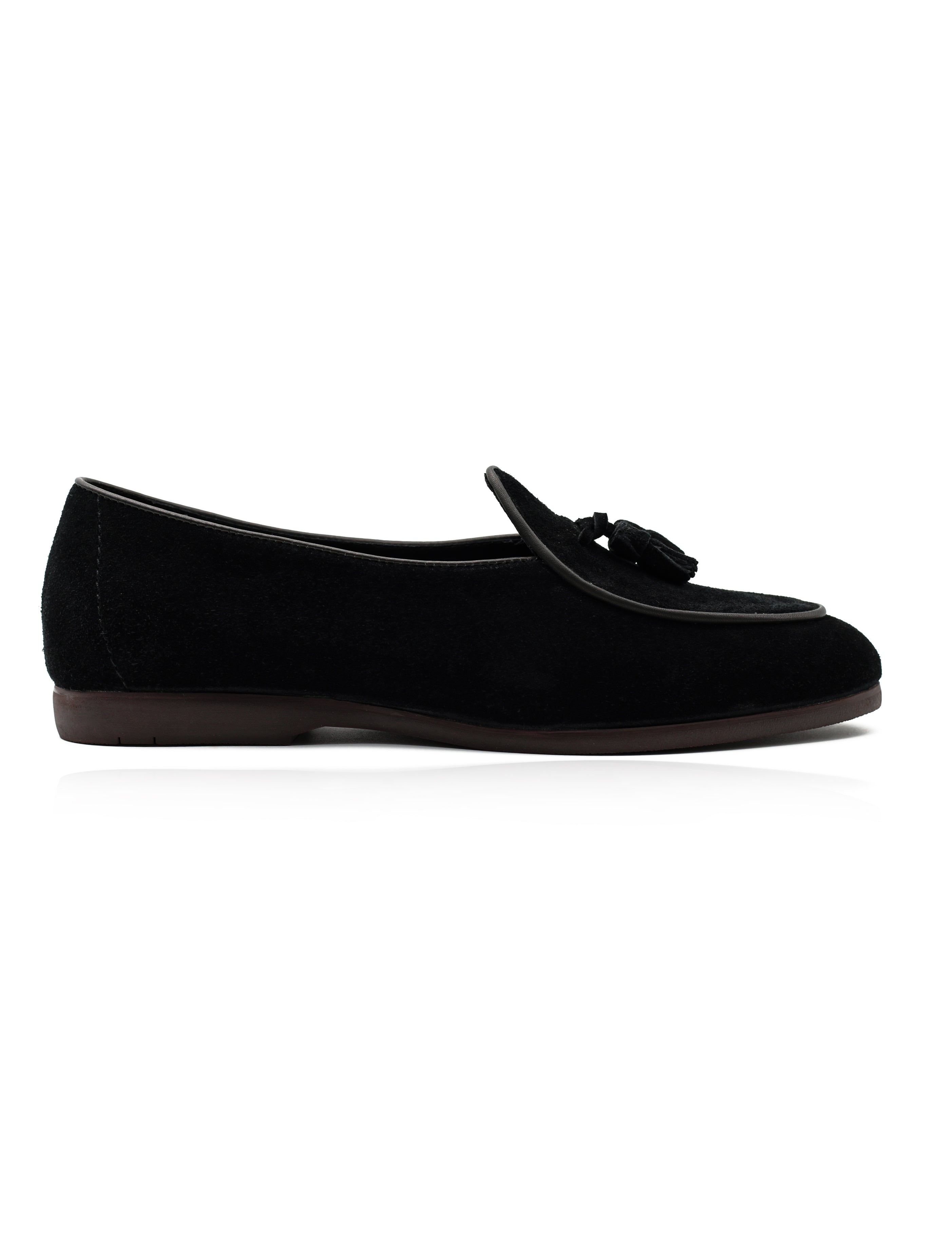 Mens Soft Brown Suede Tassel Loafers Rubber Sole Dress Shoes XPOSED
