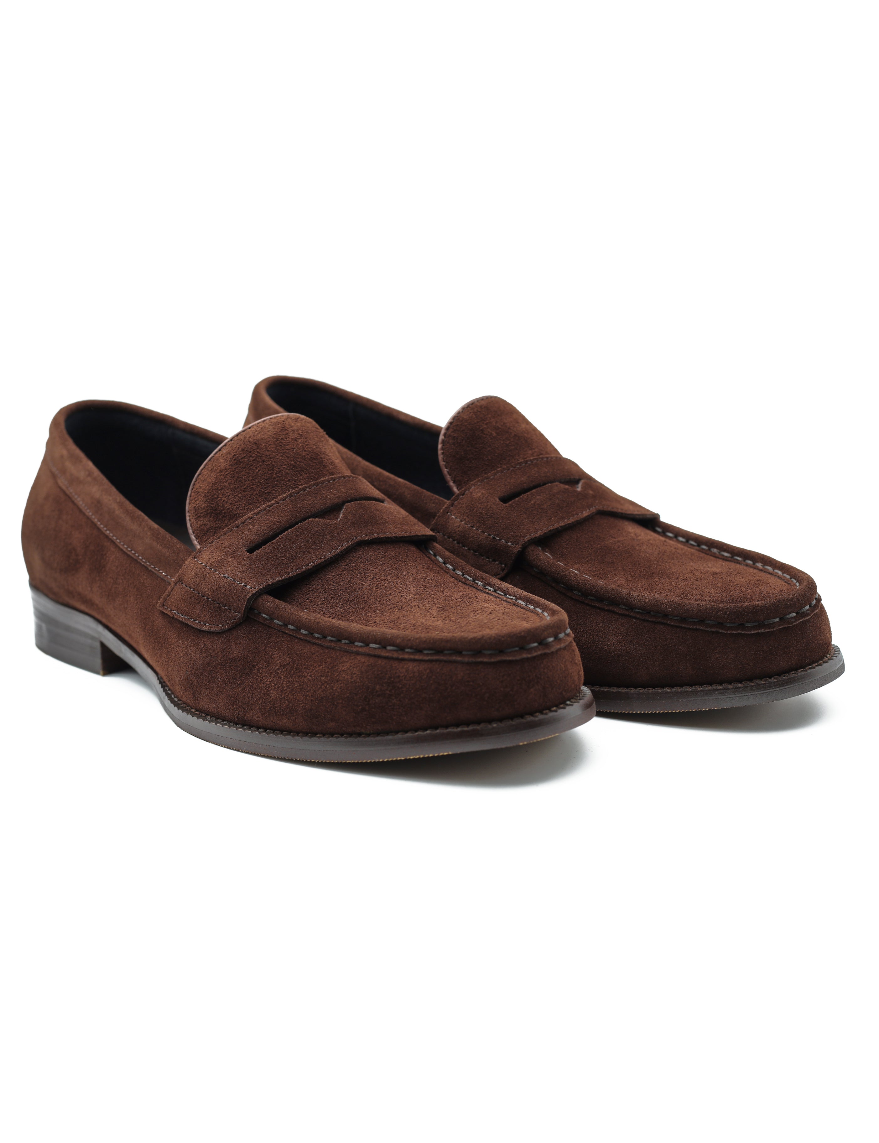 BROWN SUEDE LEATHER PENNY LOAFERS