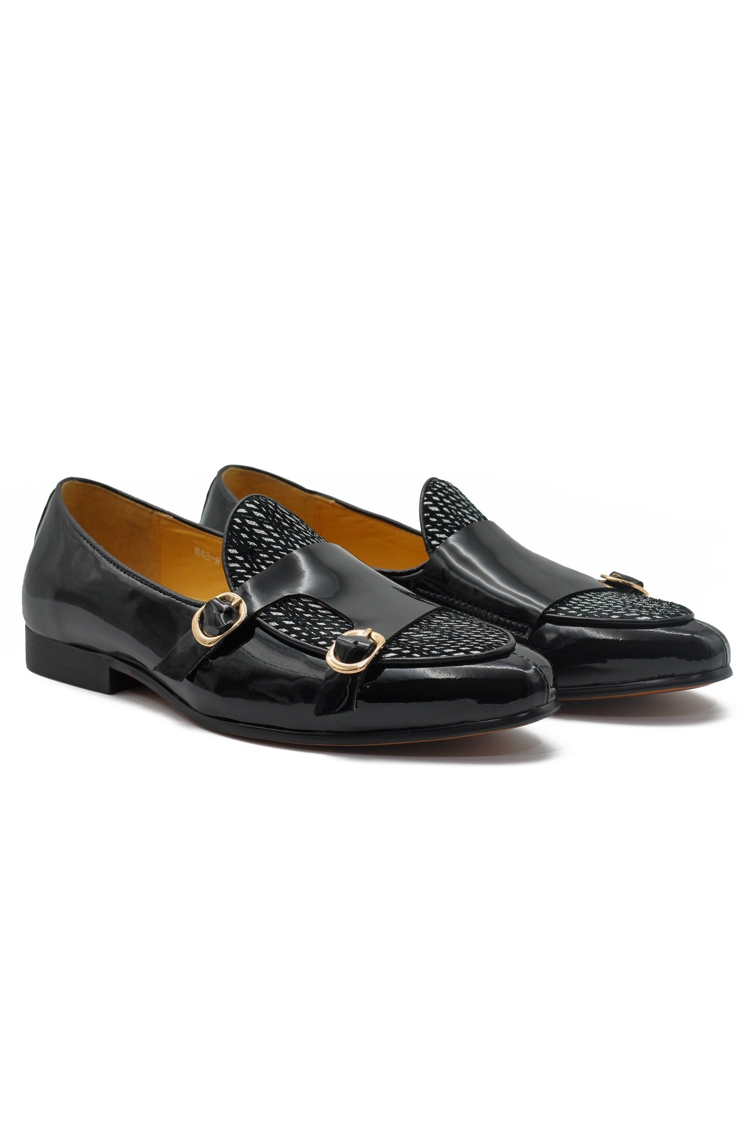 BLACK SHINY SILVER GLITTER LEATHER SHOES