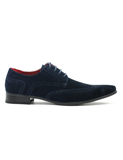 NAVY SUEDE BROGUES DRESS SHOES
