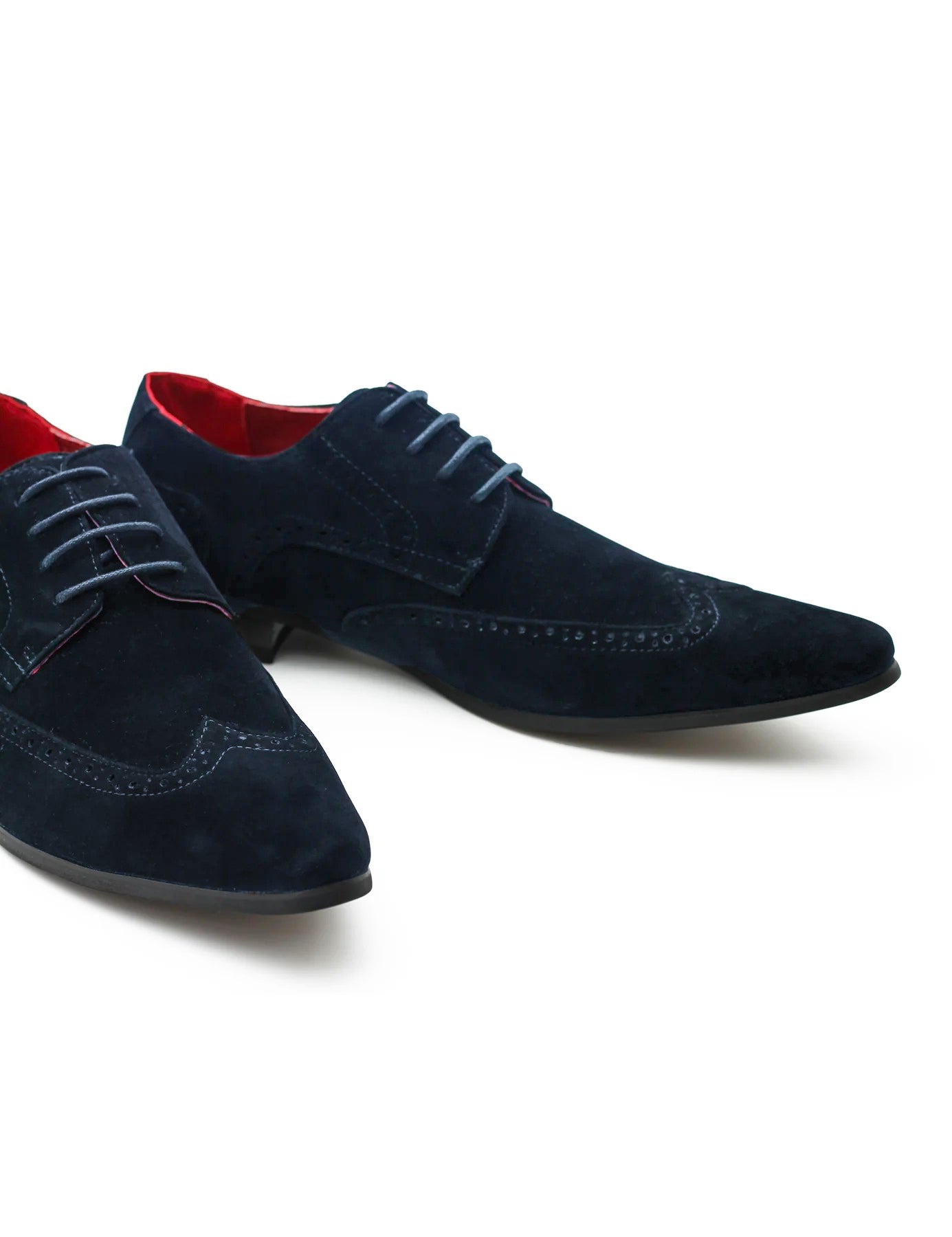 NAVY SUEDE BROGUES DRESS SHOES