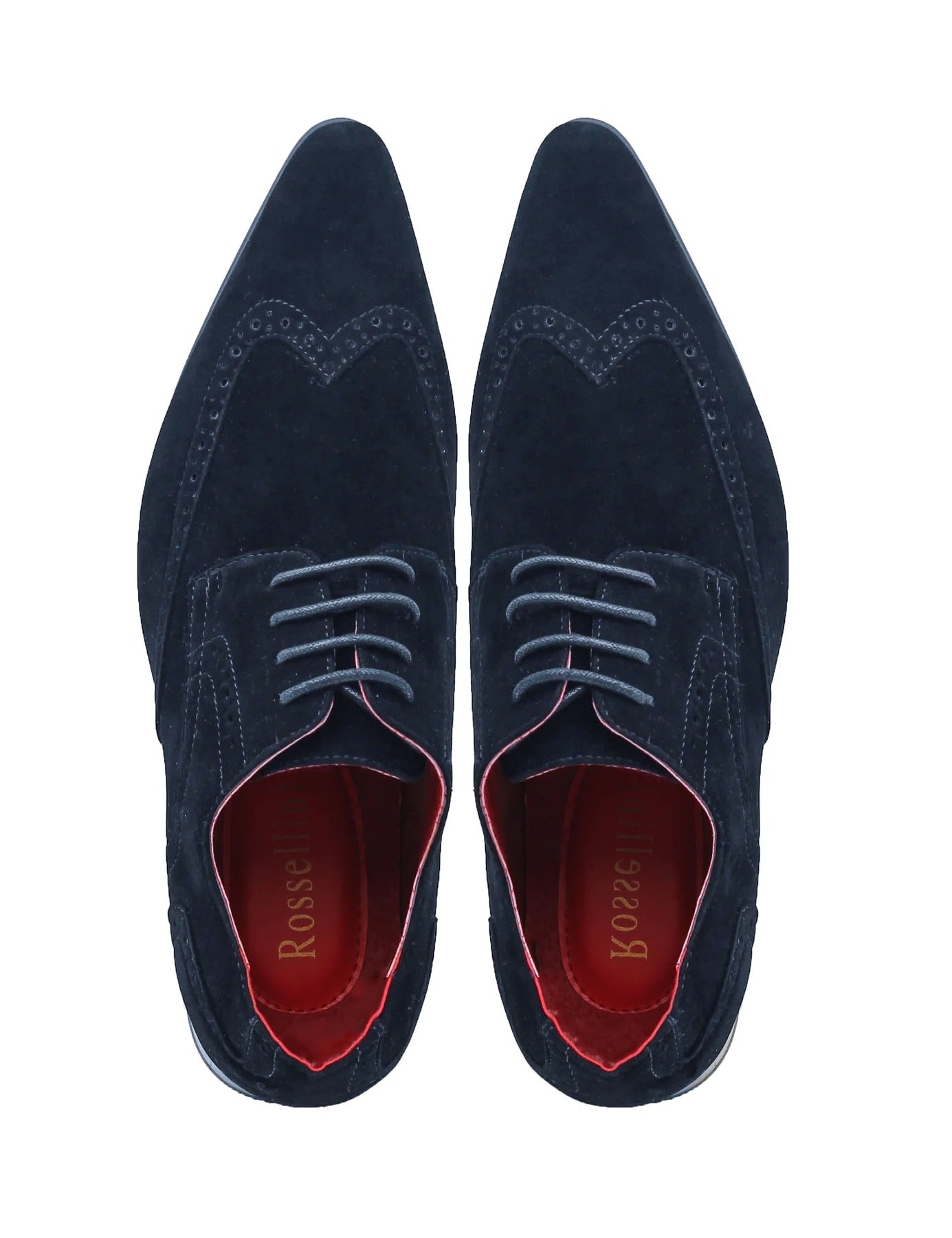 NAVY SUEDE BROGUES DRESS SHOES