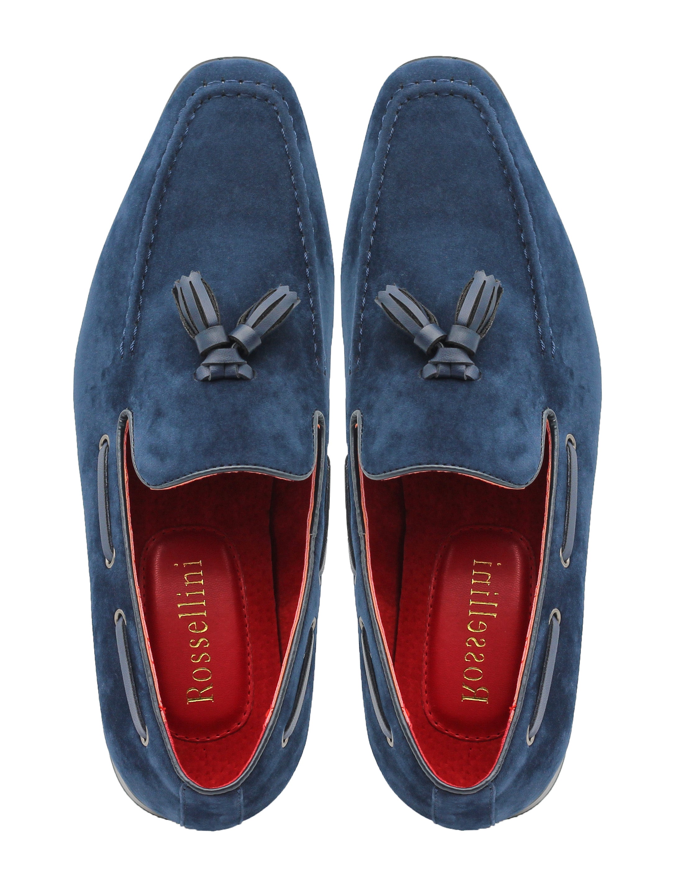 NAVY SUEDE TASSEL LOAFERS