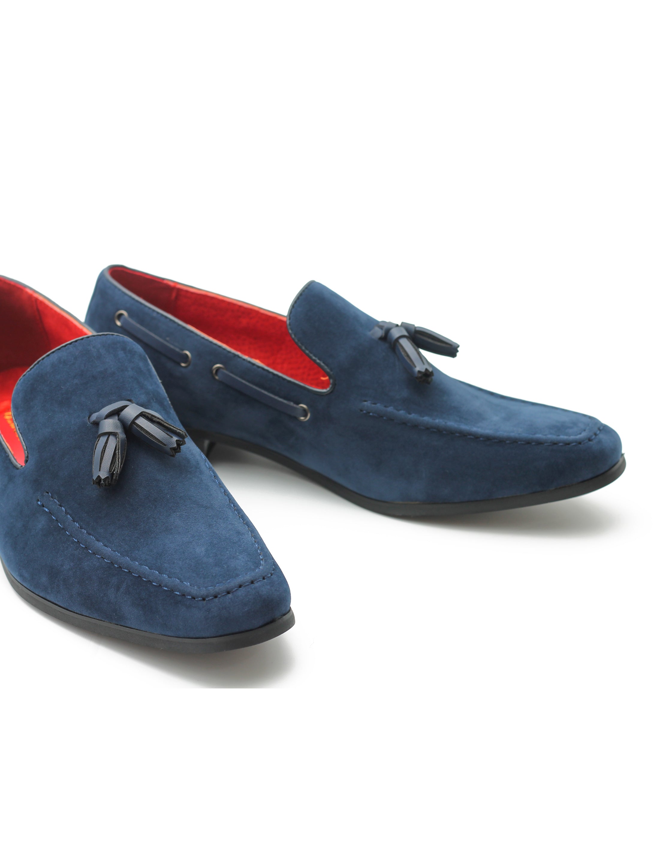 NAVY SUEDE TASSEL LOAFERS
