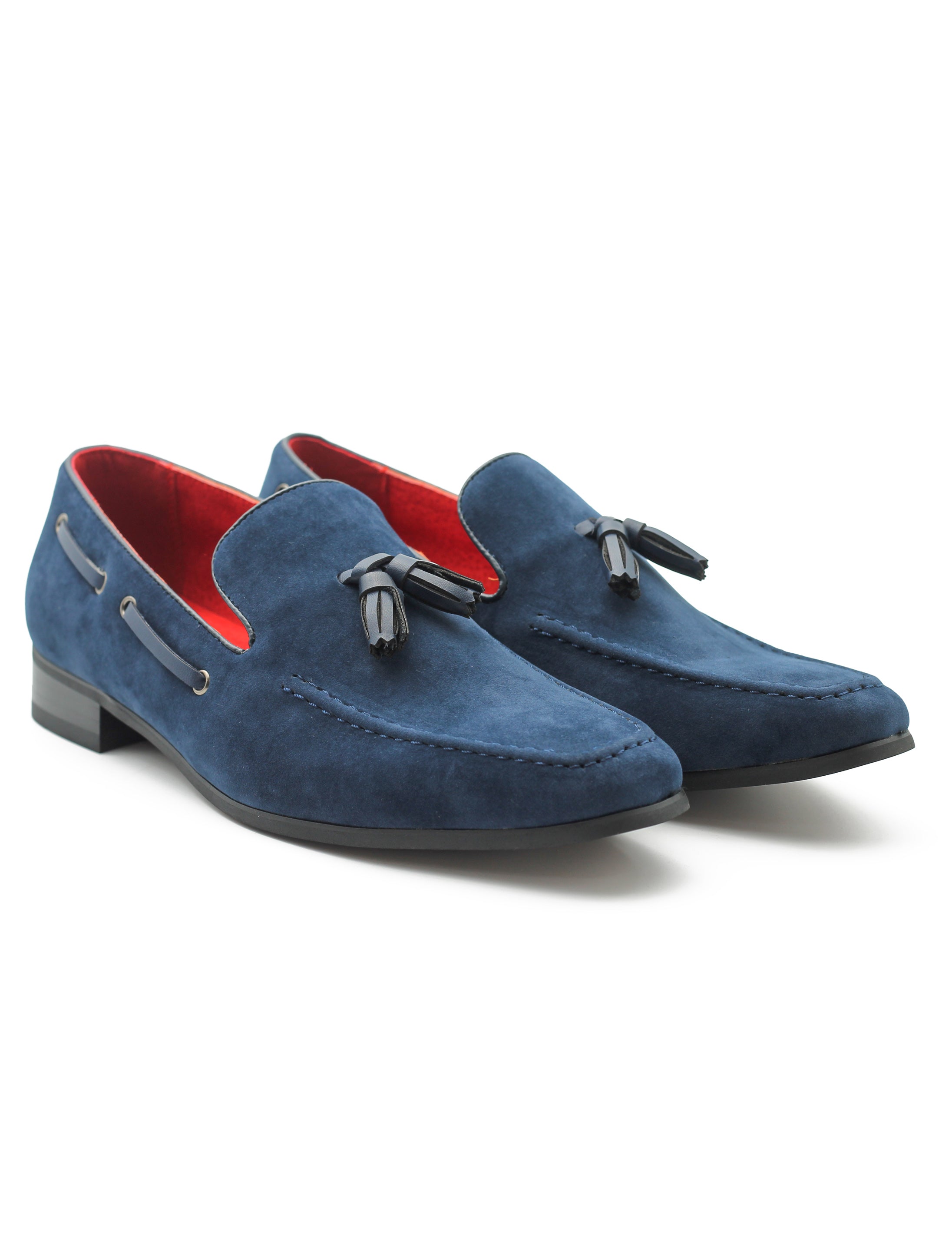 NAVY SUEDE TASSEL LOAFERS