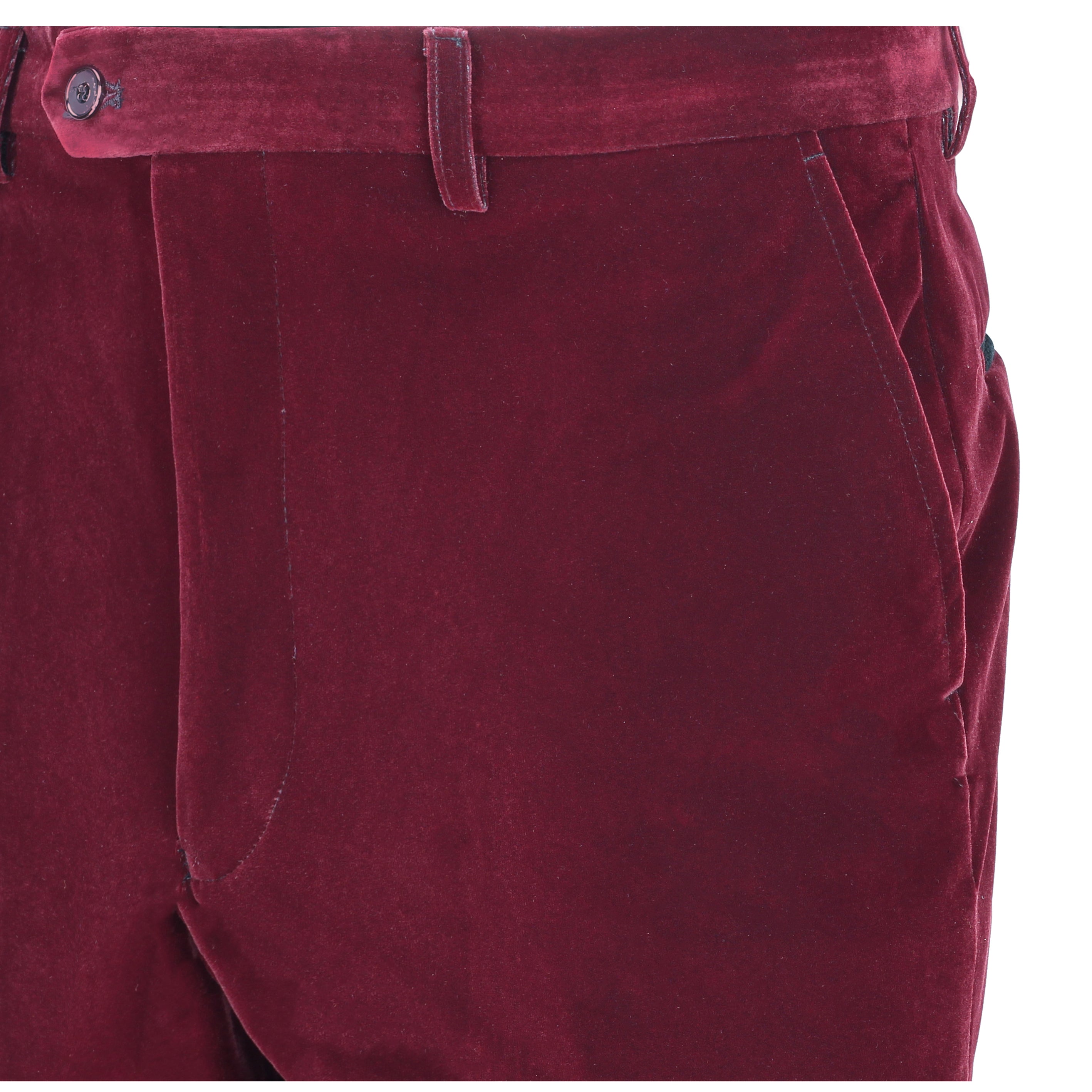 SAM - Mens Dinner Party Burgundy Soft Velvet Trousers