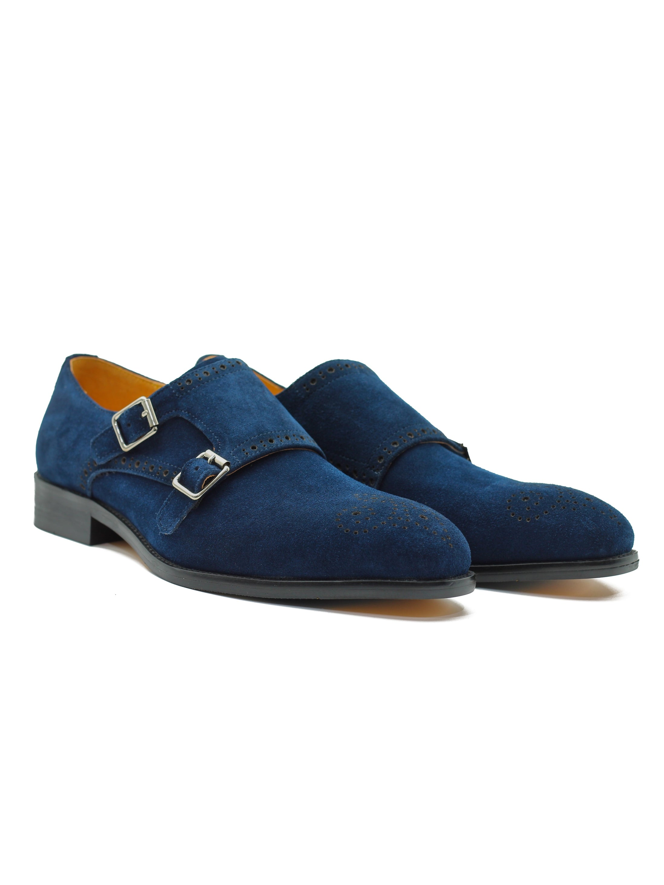 BLUE SUEDE DOUBLE MONK SHOES