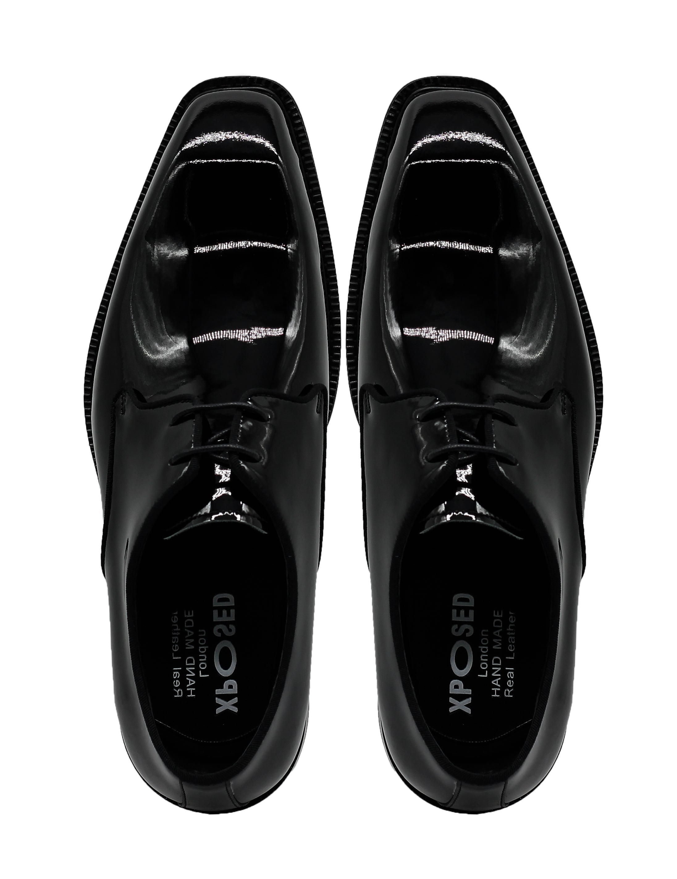 Whole cut Dress Shoes in Black Patent Leather
