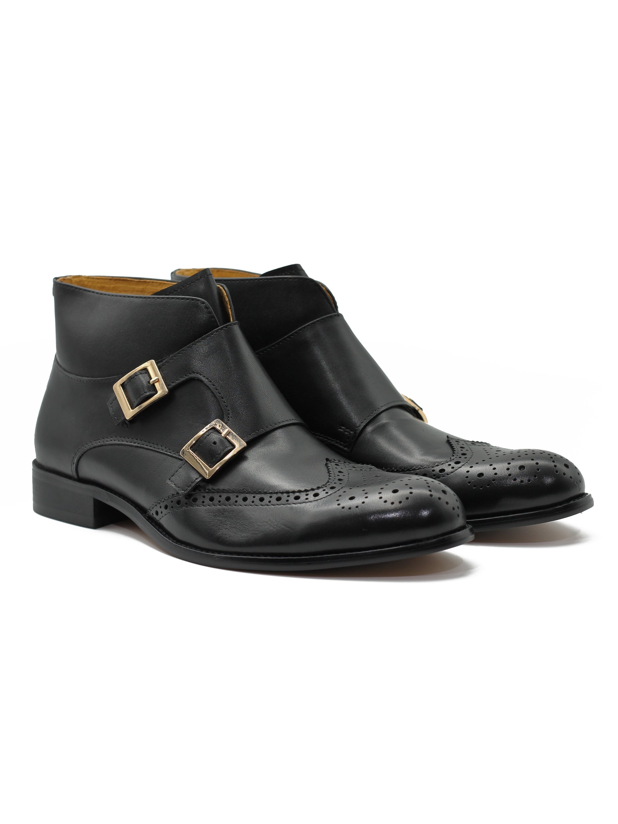 BLACK DOUBLE MONK BROGUES