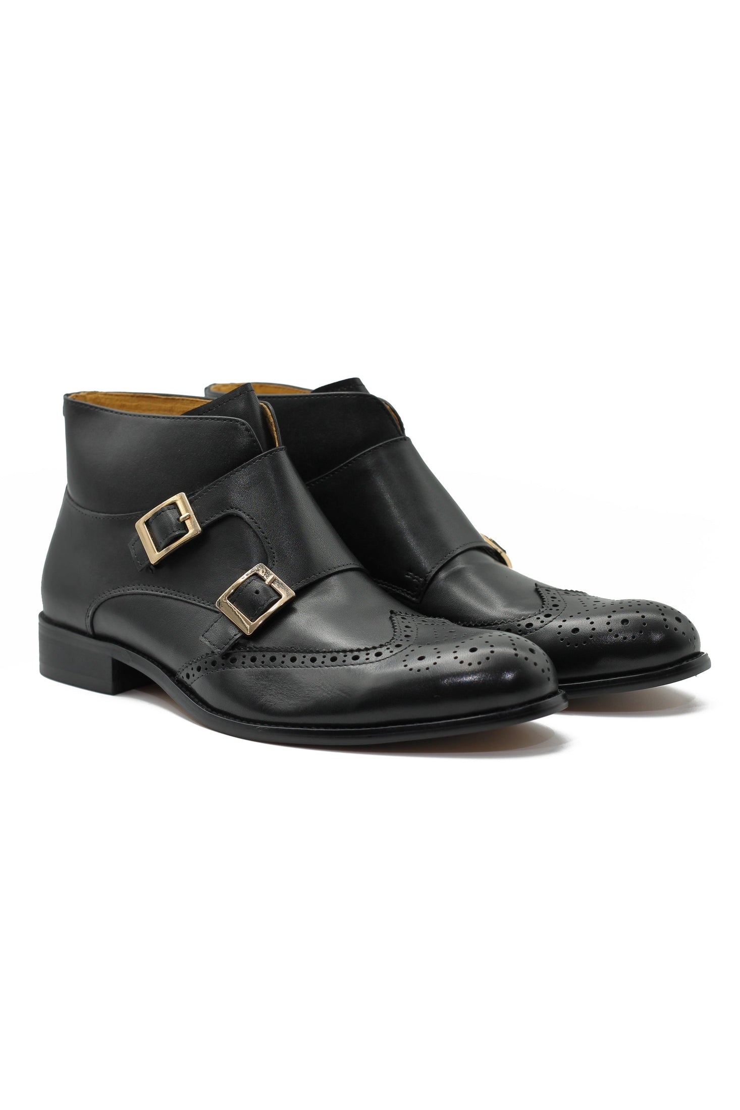 BLACK DOUBLE MONK BROGUES