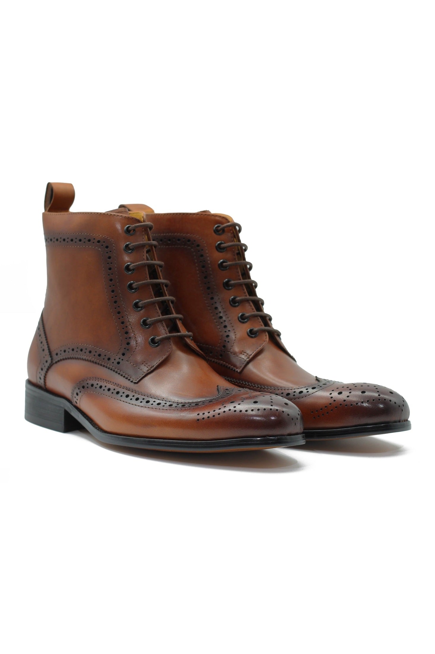 BROWN DERBY LEATHER BOOTS
