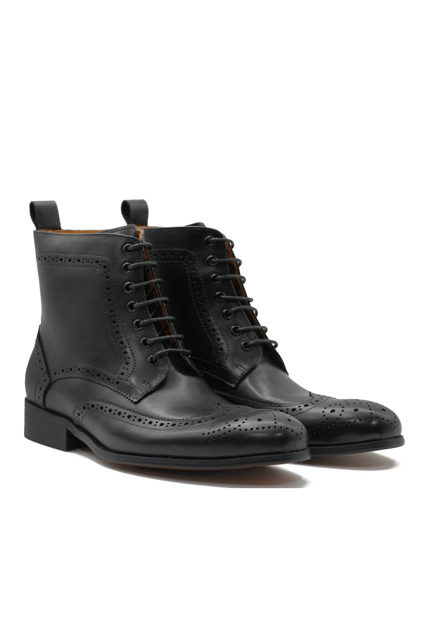 BLACK DERBY LEATHER BOOTS